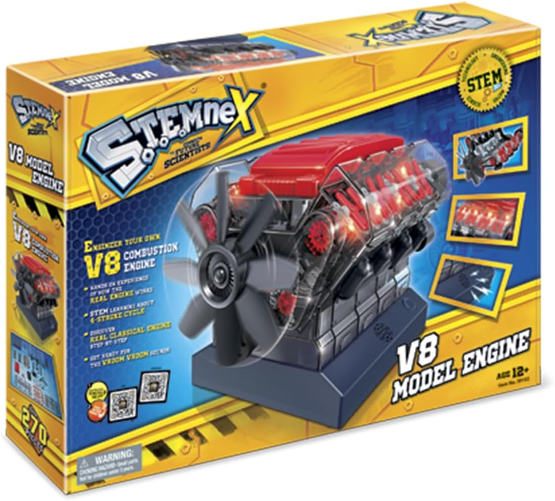 Kenisy V8 Model Engine, Educational Creativity Science Experiments, DIY STEM Learning Project Toy for Kids and Teens, Engineer Your Own Combustion Engine and 4-Stroke Cycle with 270+ Mechanical Parts image number 1