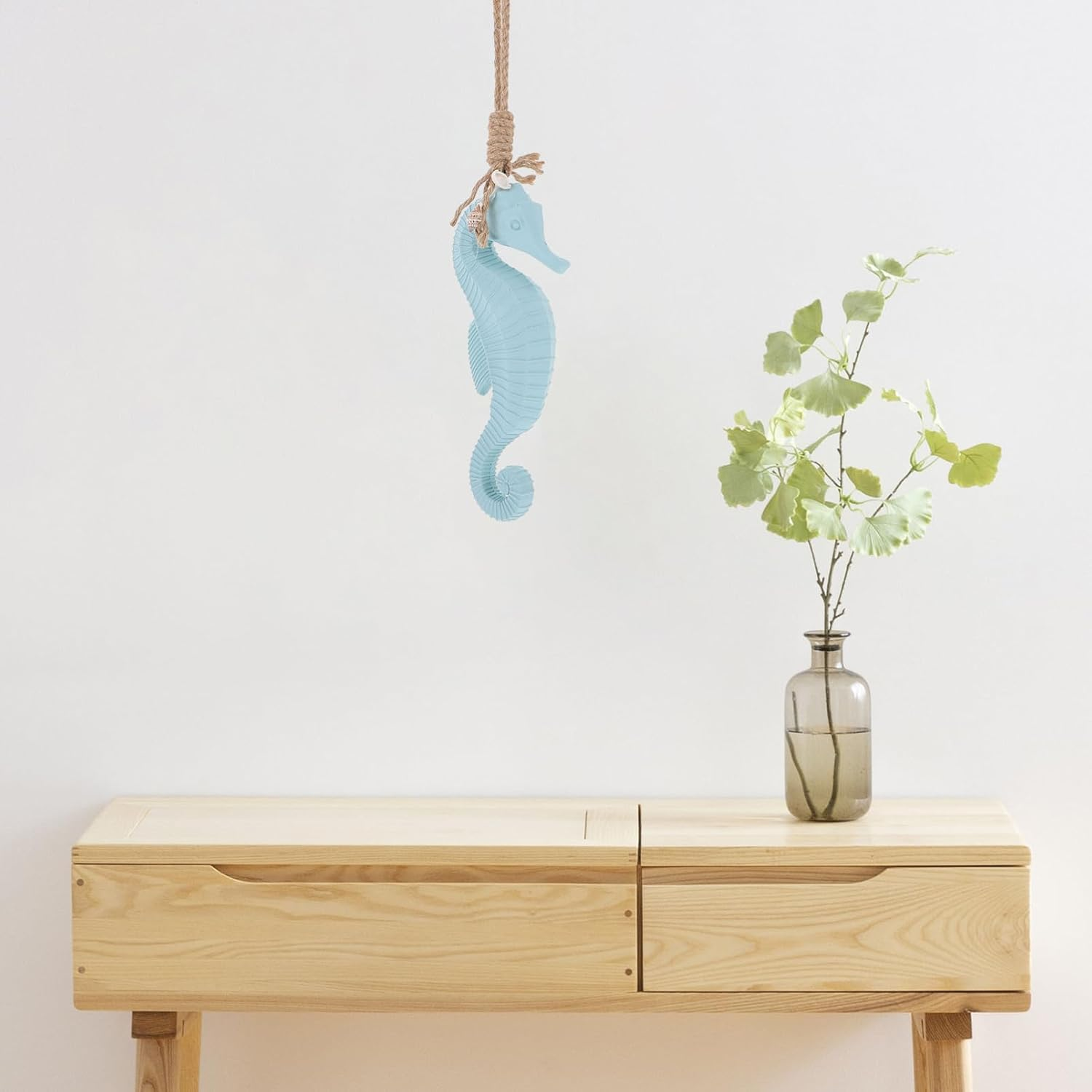 Wooden Seahorse Wall Decoration Nautical Beach Theme Decor for Living Home Office Coastal Decor image number 3
