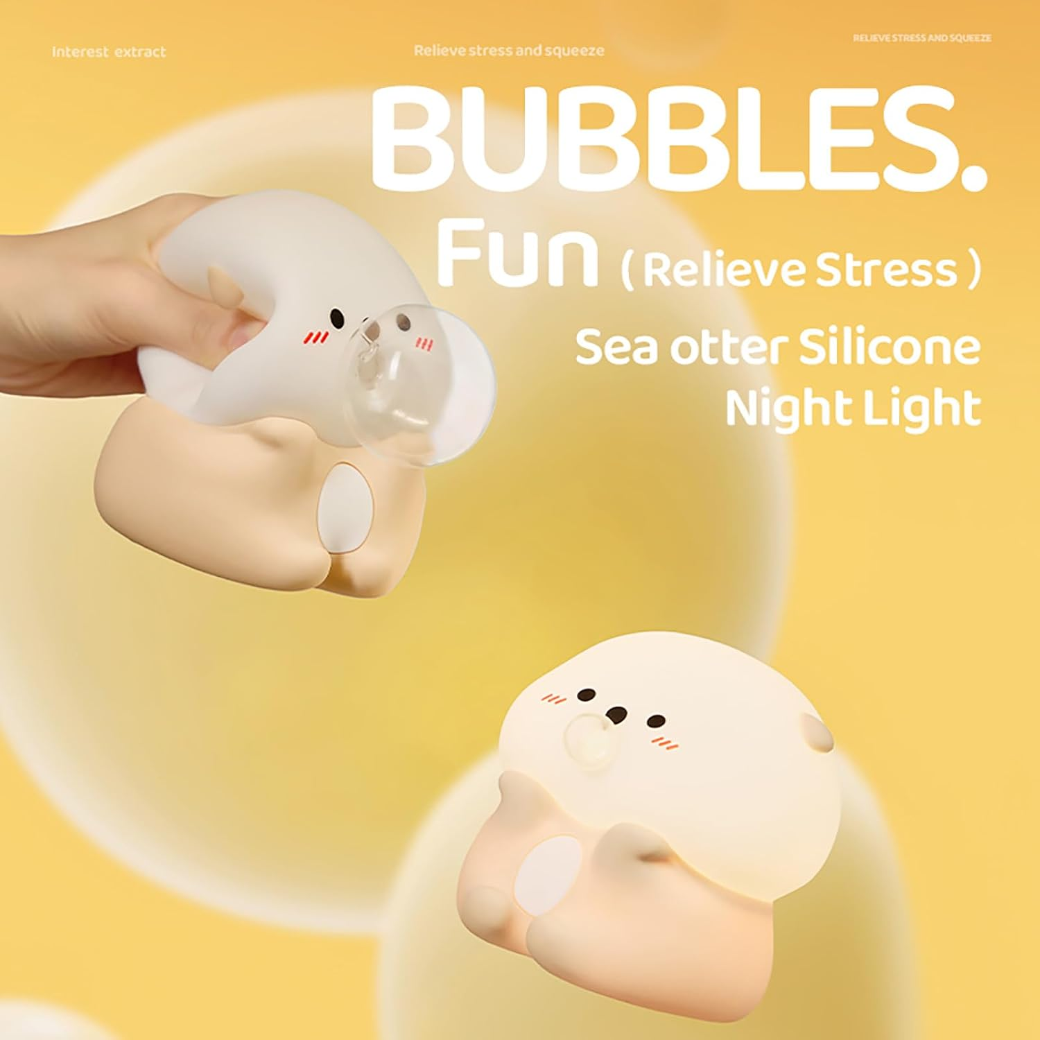 LIFEBEA Cute Night Light for Kids &ndash; LED Touch Toddler Lamp, USB Rechargeable Baby Night Light with 3-Level Warm Glow & 30-Min Timer &ndash; Portable Animal Bedside Children'S Room Decor Gift (Otter)