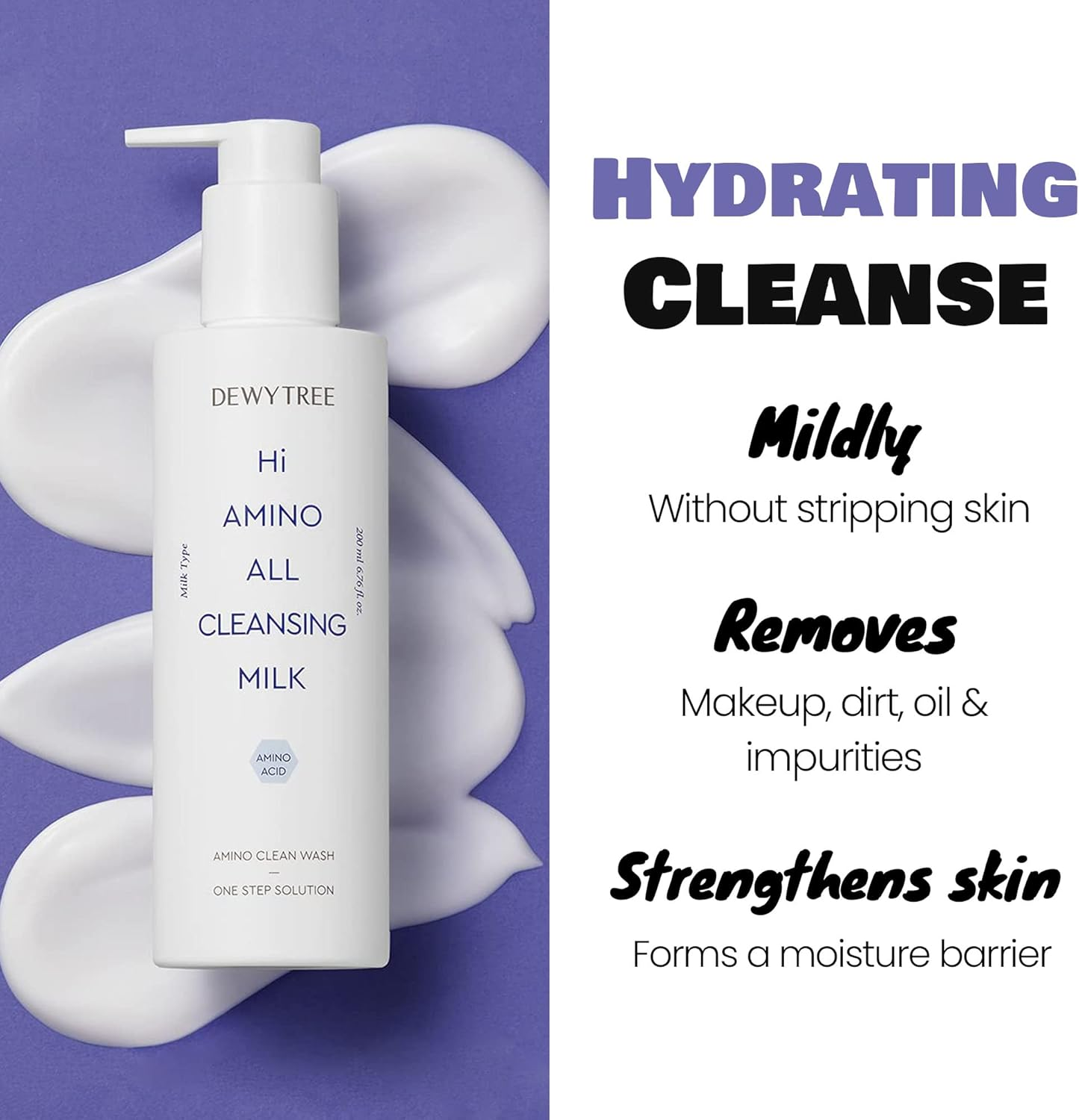 Dewytree Hi Amino Hypoallergenic Mild Face Cleanser (Milk Type) image number 2