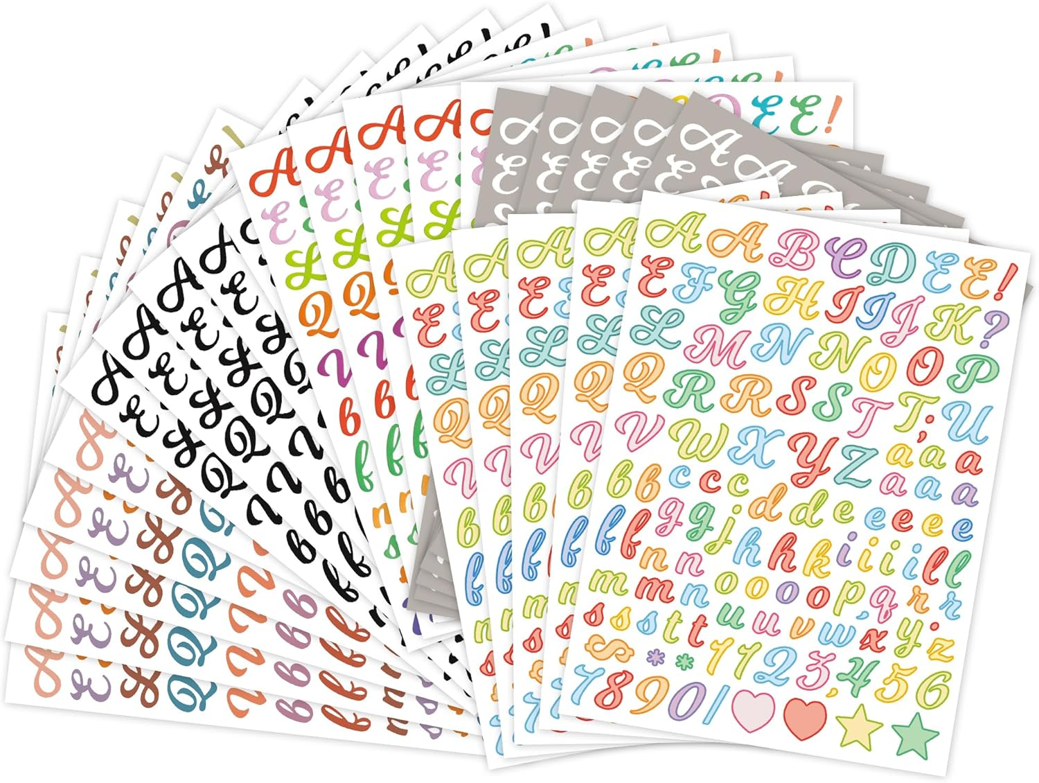 25 Sheets 0.5 Inch Small Letter Alphabet Sticker Sticky Number Symbol Multi-Colored Self Adhesive Waterproof Vinyl for Scrapbooking Journaling Card Making Collaging Planner Arts & Crafts (Libra) image number 6