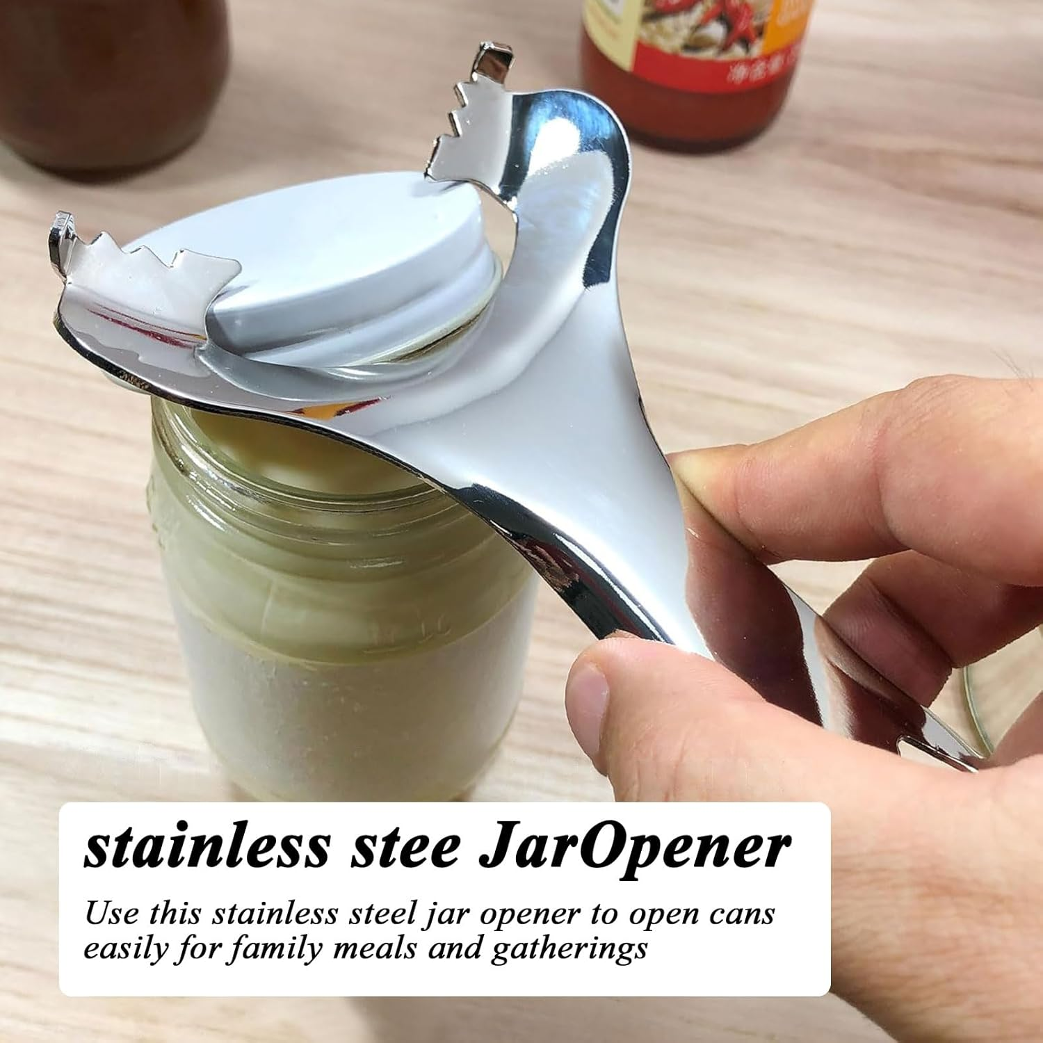 Mason Jar Opener No Lid Dents or Damage Multifunctional Jar Opener Easy Twist Manual Handheld Top Remover Bottle Opener image number 4
