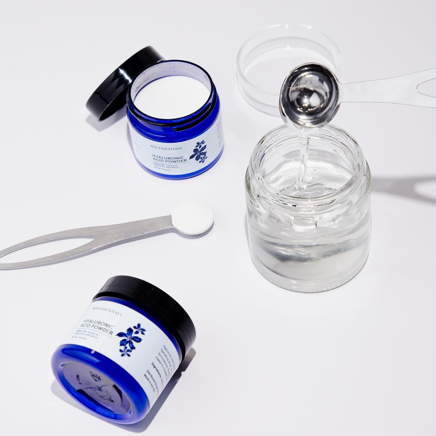 Pure Hyaluronic Acid Serum Powder 100% NATURAL SODIUM HYALURONATE High Molecular Weight Locks in Moisture and Creates Full, Youthful Skin - Makes 1040Mls of anti Ageing Hyaluronic Acid Serum image number 1