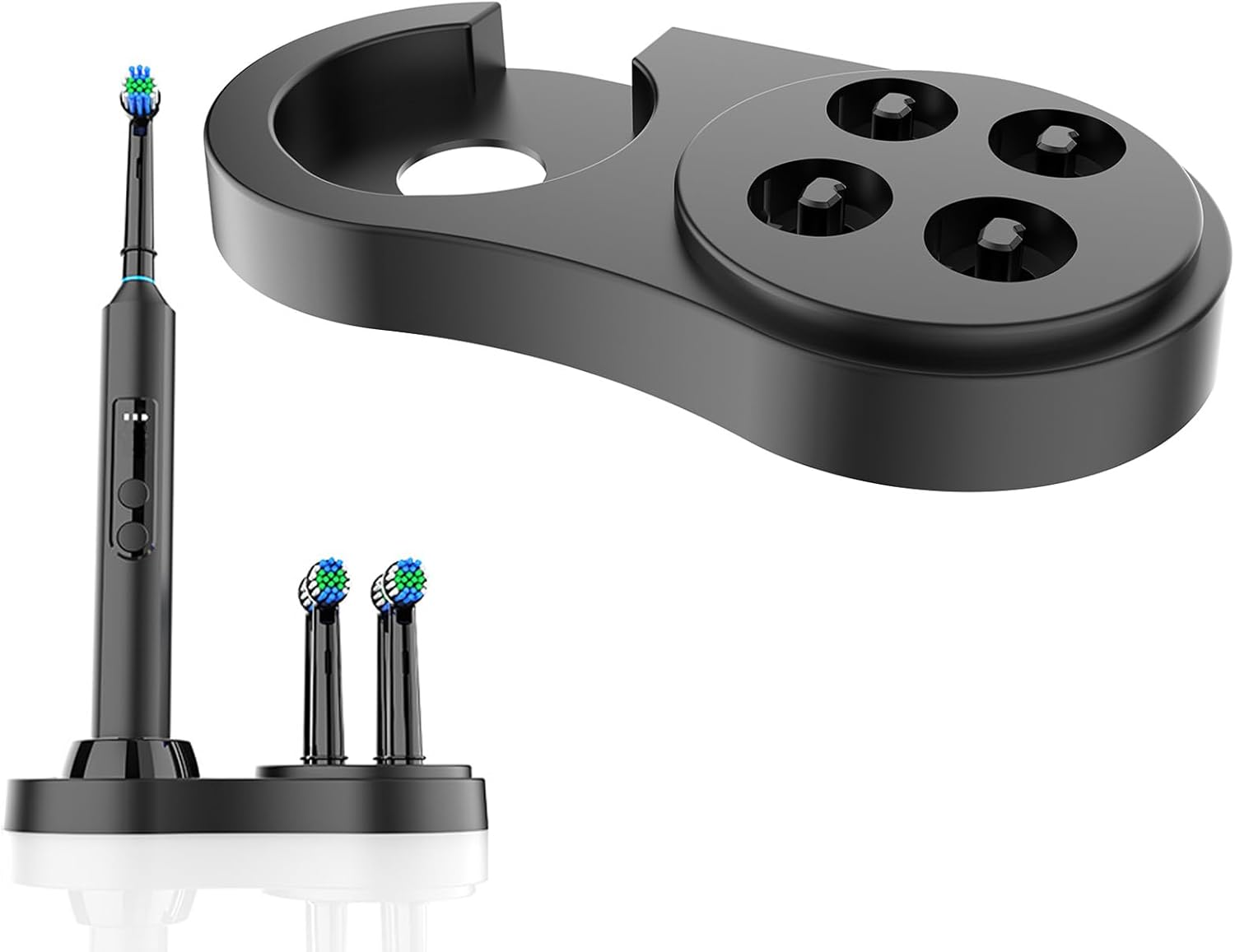 Electric Toothbrush Holder Compatible with Oral B IO3/4/5/6 EB round Head Series Brush Heads, Plastic Organizer Stand (Black)