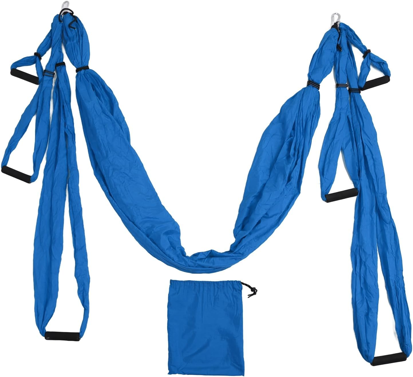 Aerial Yoga Swing Set, Strong Yoga Hammock Kit, Yoga Swing Sling Inversion Exercises Tool, Aerial Sling Inversion Fly Kit for Home, Gym, Fitness, Indoor, Outdoor (Dark Blue) image number 2