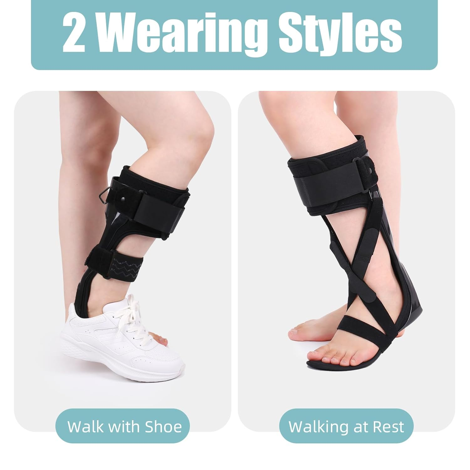 Medical AFO Foot Drop Brace Ankle Foot Orthosis Drop Foot Stabilizer Support for Walking with Shoe for Men and Women for Stroke, MS, Hemiplegia, ALS (Xl-Right)