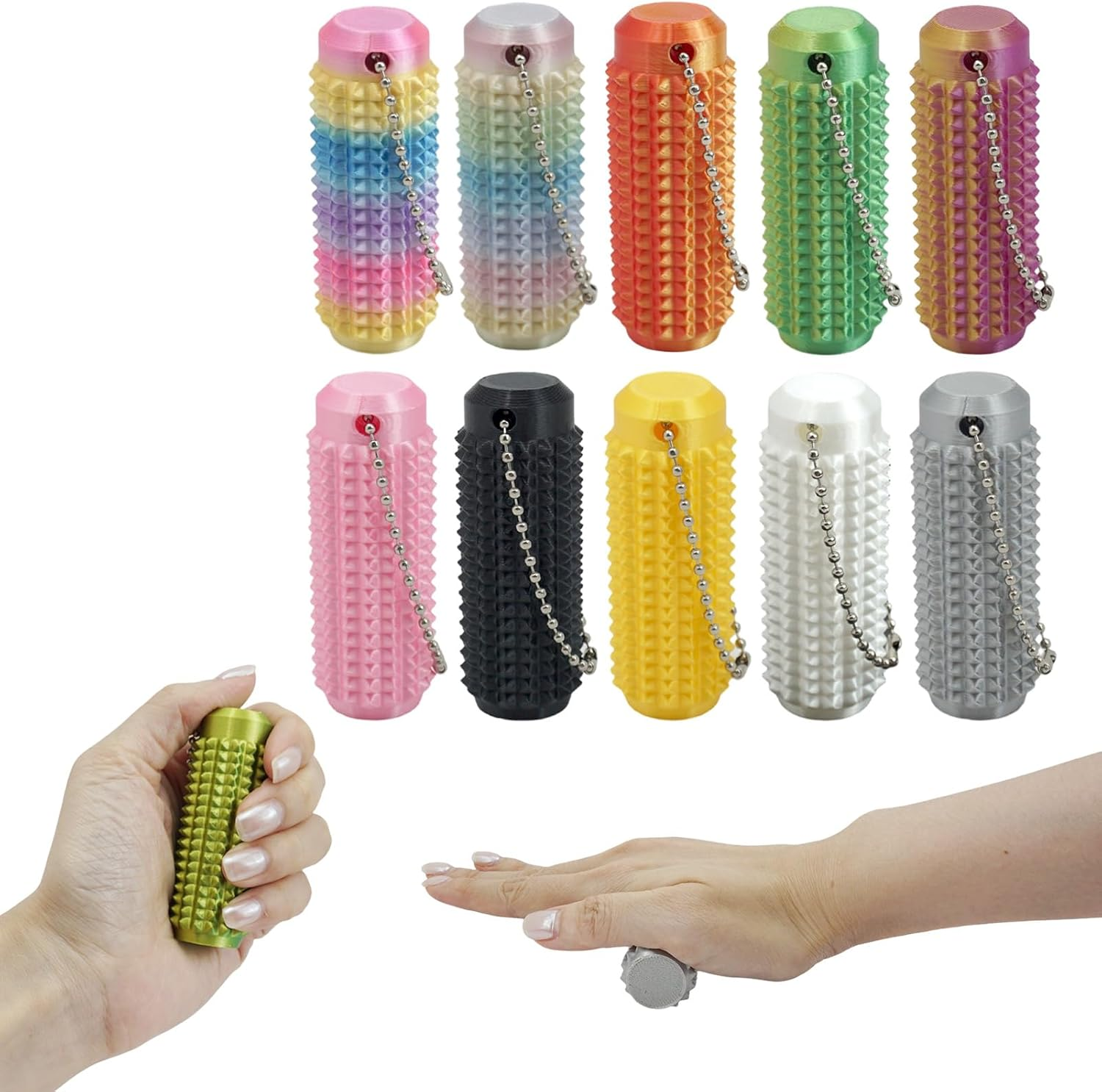 10 Pcs Ouchies Pain Fidget Toy, Pain Stim Spiky Grippie Fidget Keychain - Sensory Stress Relief Toy for Adults, Anxiety Relief Tool - ADHD & Sensory Needs Fidget Keychain, Divert Attention image number 5