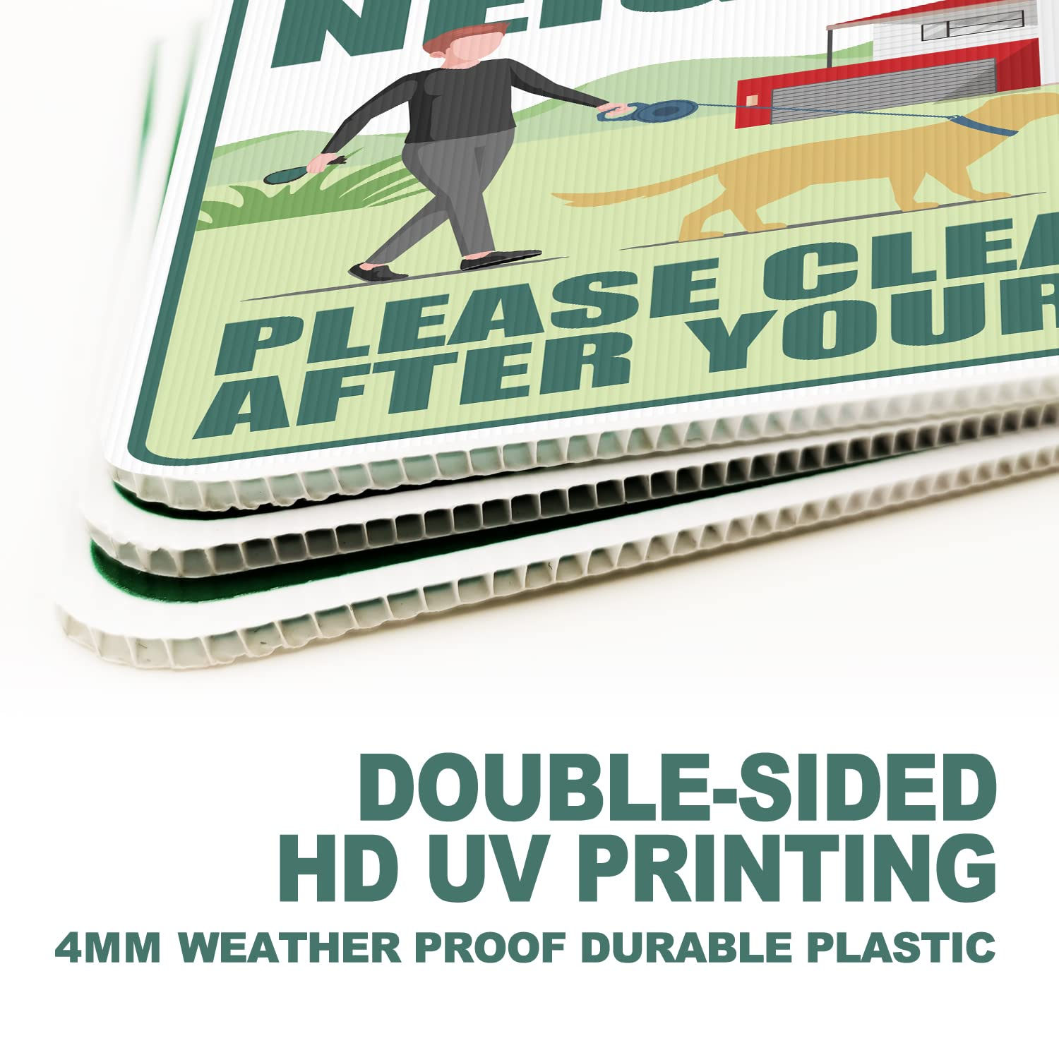 Clean up after Your Dog Signs 2 Pack 12"X9" with Metal Stake, No Pooping Dog Signs for Yard, Pick up after Your Dog Signs image number 6