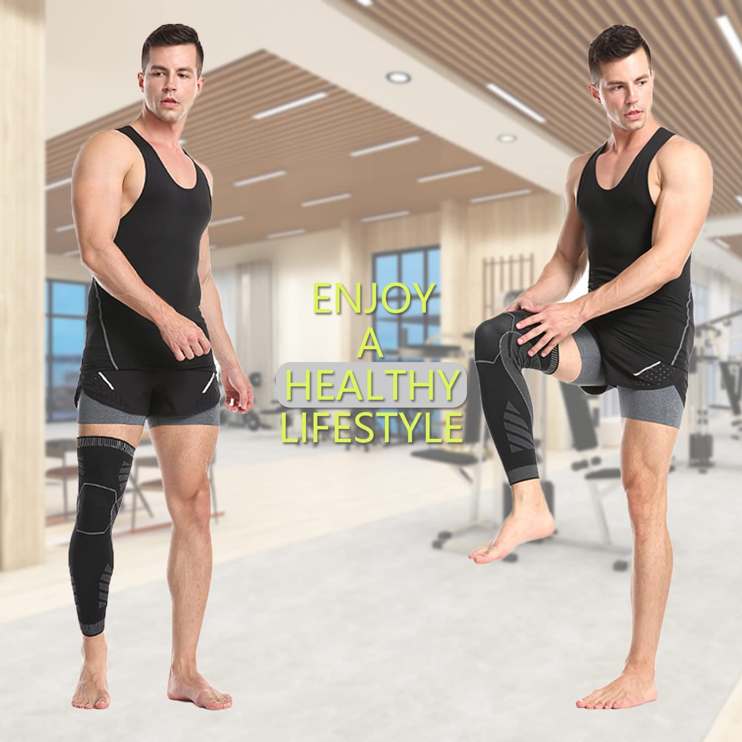 Compression Knee Brace Knee Support Compression Sleeve for Arthritis, Basketball, Cycling, Sport Etc. image number 3