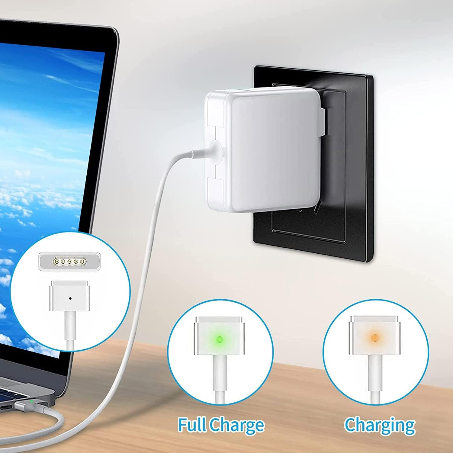 Mac Book Pro Charger - 60W T-Tip Magnetic Charger Power Adapter, Compatible with Mac Book Air/Pro 13-Inch Retina Display(Between 2012-2017) Work with A1425, A1502, A1465, A1466, A1436, A1435