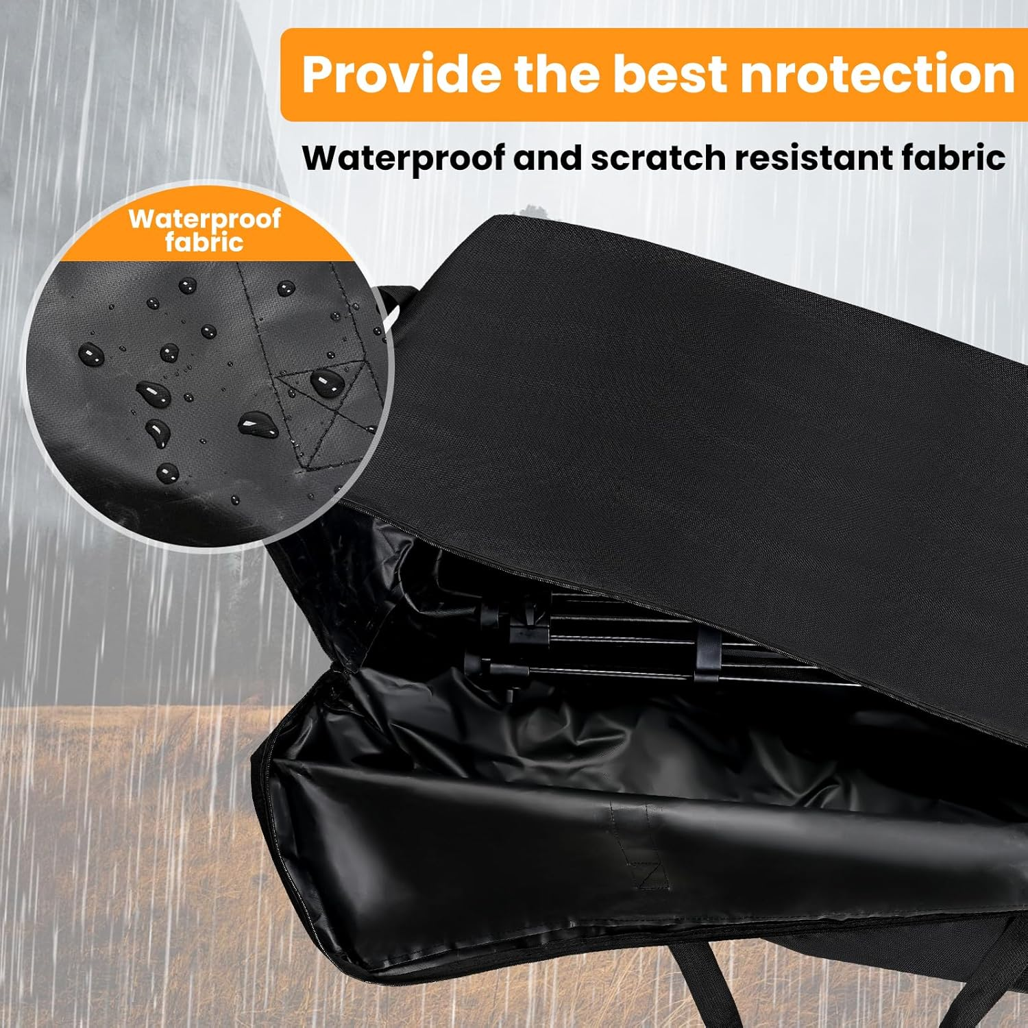 Portable Stove Carry Case | 43Inch Heavy Duty Waterproof Storage Bag for Outdoor Grill & Camping | Double Zippers Storage Pouch image number 4