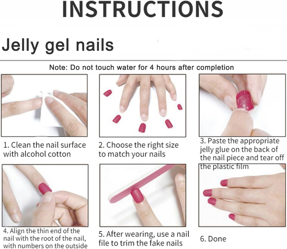 24Pcs Short Square Press on Nails Halloween Cute Fake Nails Black White Spider Web Cartoon Print Glossy Stick on Nails for Women DIY Manicure - Black Pink image number 3