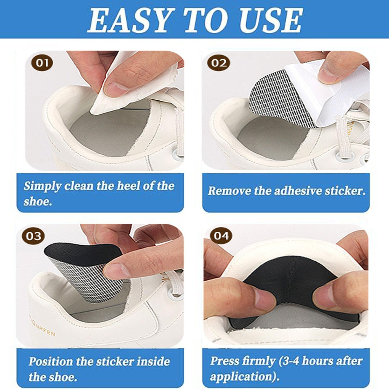 16 Pairs Shoe Heel Repair Patches,2 Different Sizes Self-Adhesive Patch for Hole of Shoes,Comfortable Fiber Leather Shoe Heel Repair, Adhesive Shoe Inserts for High Heels,Sneaker,Leather Shoes image number 1