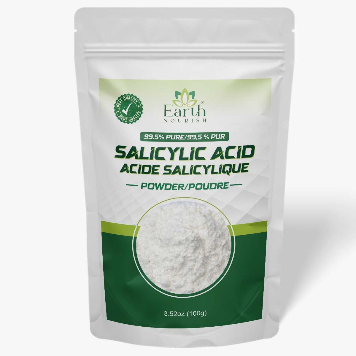 Earth Nourish Salicylic Acid Powder -100G / 3.52 Oz | Pure Original Ingredients with No Adulterants, Cosmetic Grade for DIY Skin Care & Industrial Use image number 3