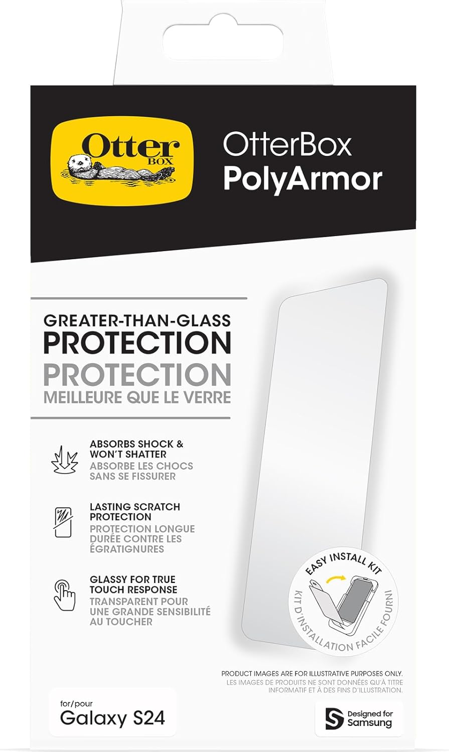Otterbox Premium Polyarmor Eco Screen Protector for Samsung Galaxy S24, Ultra Strong Protection against Cracks and Chips, Shatter Resistant image number 3
