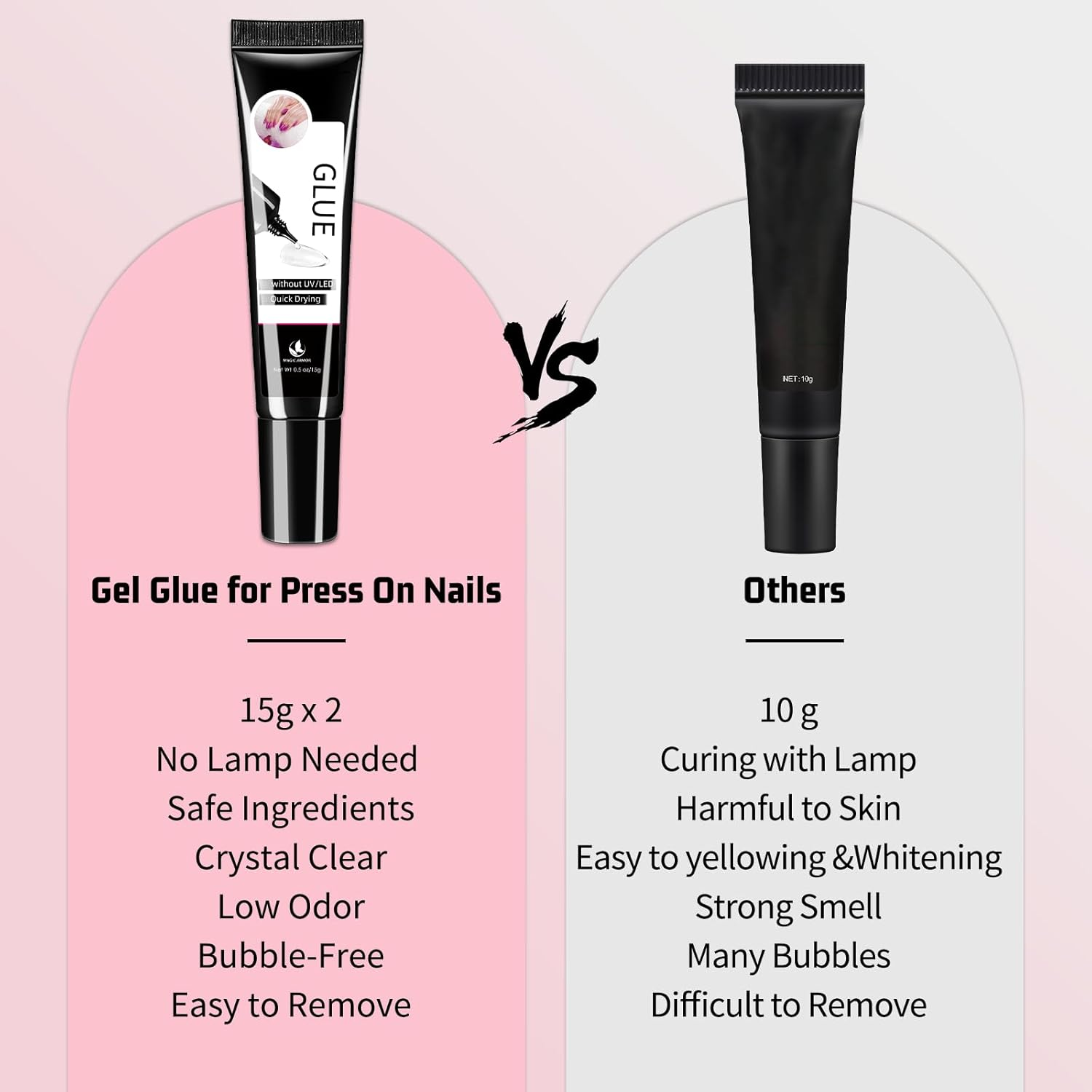 Nail Glue Gel Semi Solid Glue for Press on Nails Long Lasting Strong Glue Gel image number 3