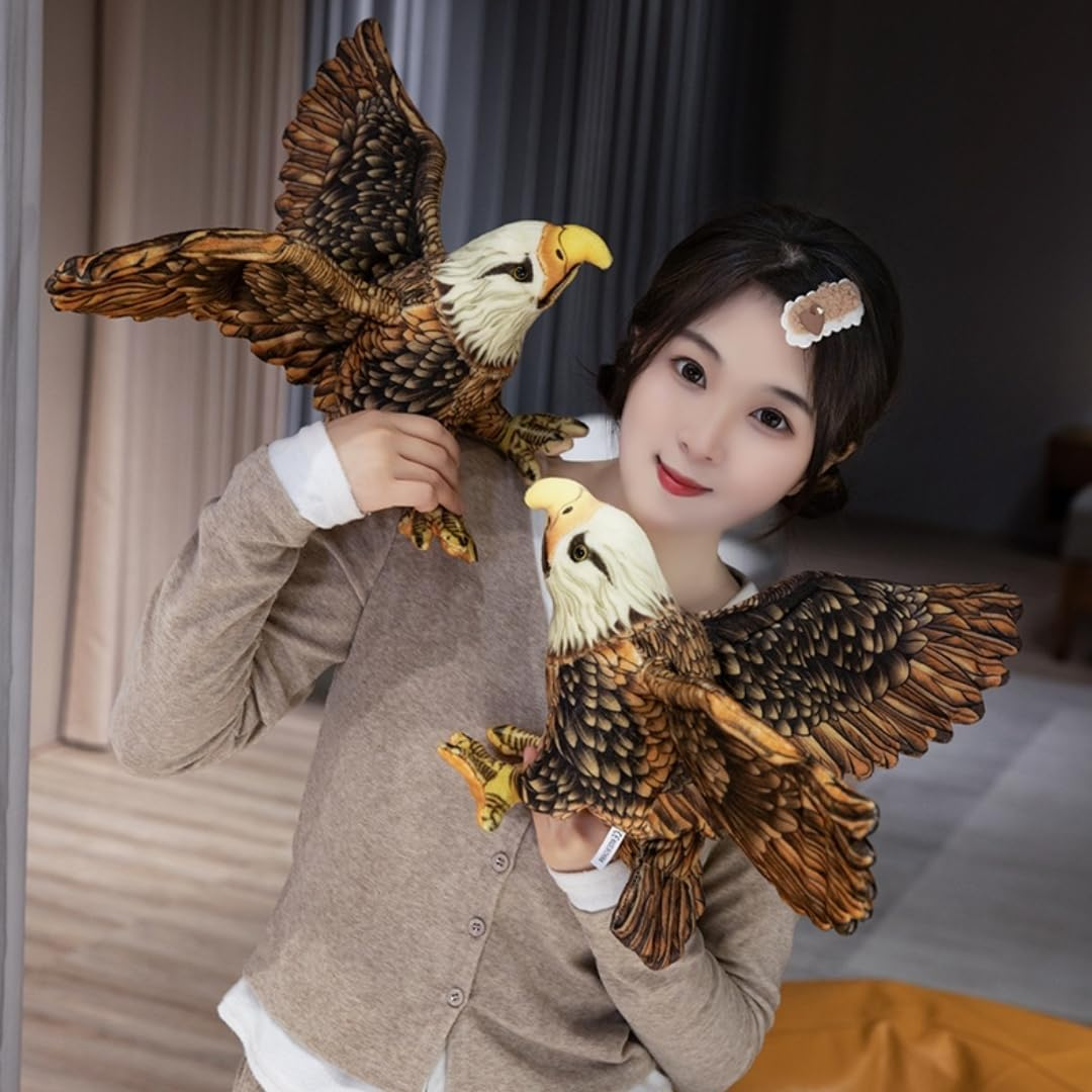 POPOTATO Realistic Eagle Plush - 11.8'' Eagle with Spread Wings Stuffed Animal - Plushy and Squishy Pillow Toy - Cute Bald Eagle Plushie Toys for Boys and Girls image number 4