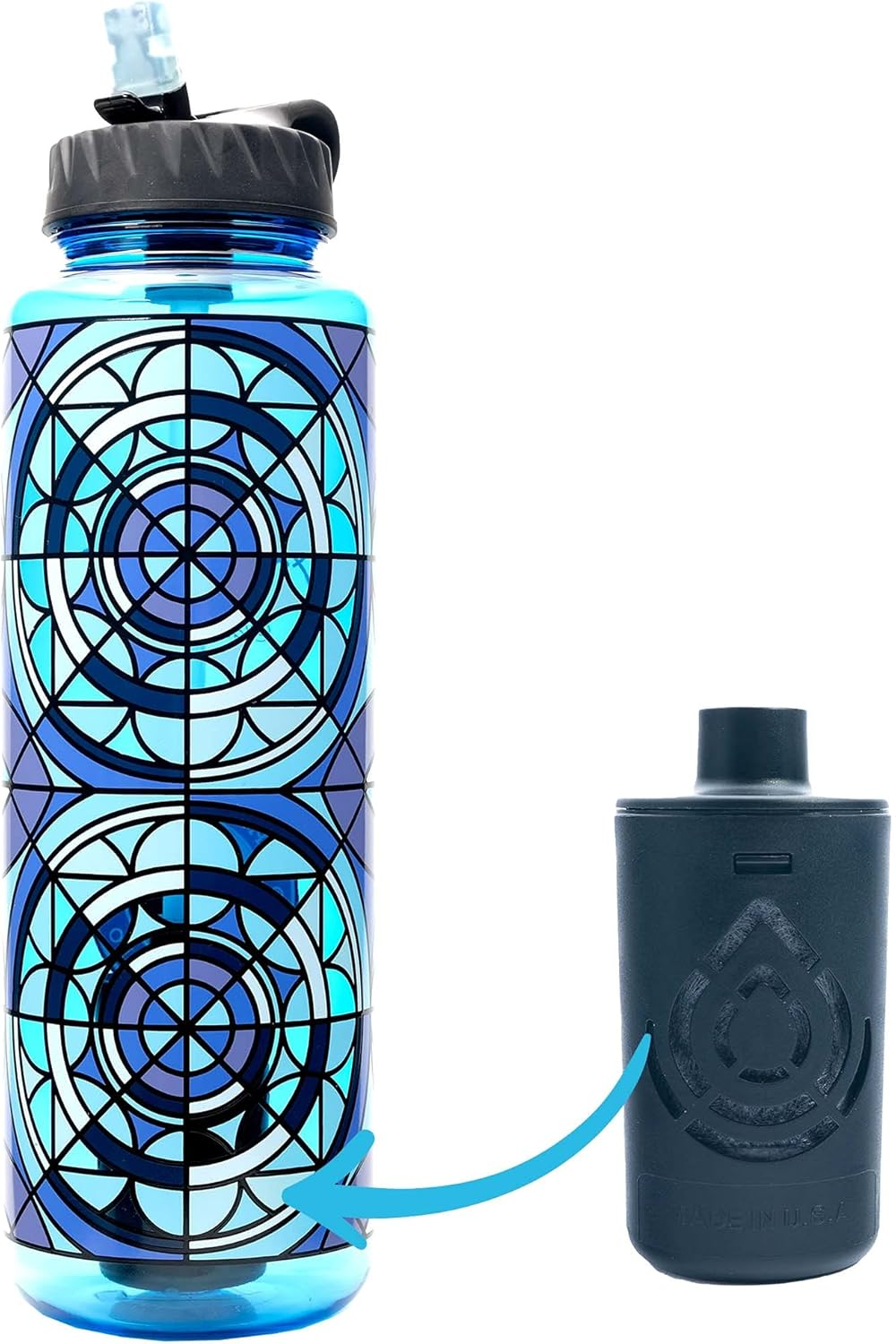 Epic Water Filters Nalgene OG Water Bottle with Filter, USA Made, BPA Free, Removes 99.99% Tap Water Contaminants, Forever Chemicals, Sailing One Life Art, 48 Oz