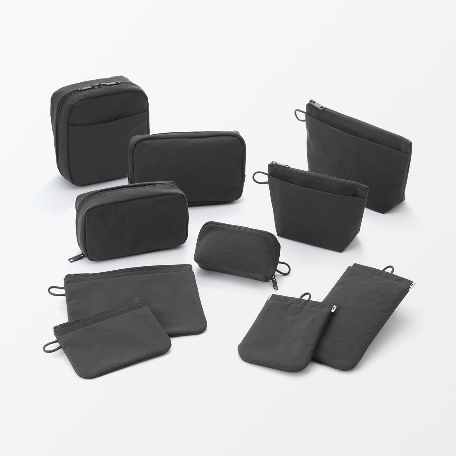 無印良品 リンクルナイロン 片手で開くフラットポーチ M image number 6