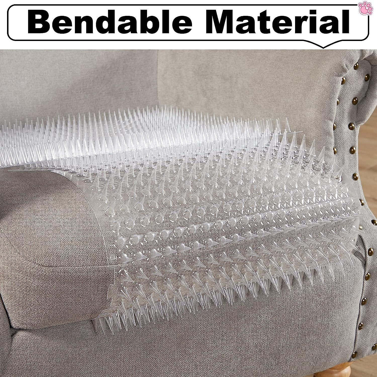 12 Pieces Clear Spiked Cat Repellent Mats for Outdoor Garden Window Sofa (Big Spikes, 16 X 13 Inches) image number 4