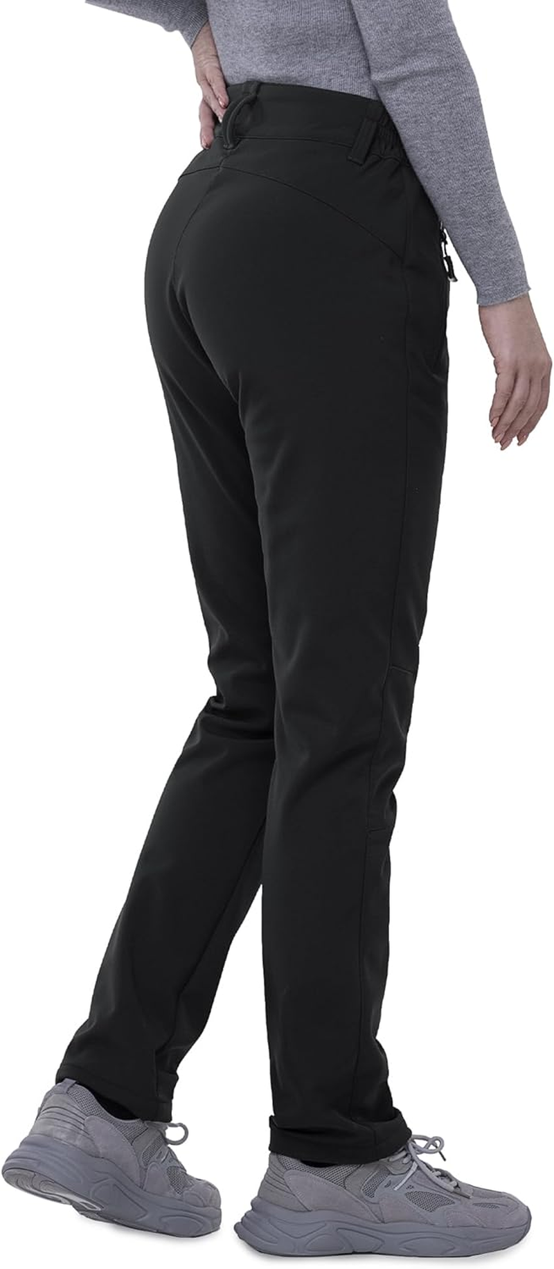 33,000Ft Women'S Winter Softshell Trousers Waterproof Pants Warm Fleece Lined Snowproof Thermal Hiking Fishing Ski Pants image number 3