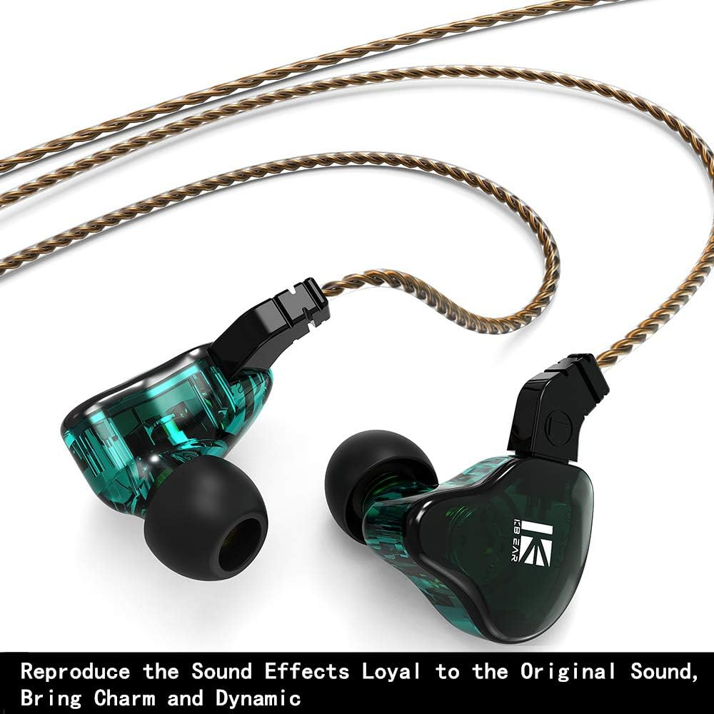 KBEAR KS2 Iem Earbuds Yinyoo KS2 Inear Earphones with Microphone in Ears Monitors with Detachable Cable 1DD 1BA Hybrid in Ear Gaming Headphones for Gaming PC Smart Phone Device (With Mic, Purple-Blue) image number 4