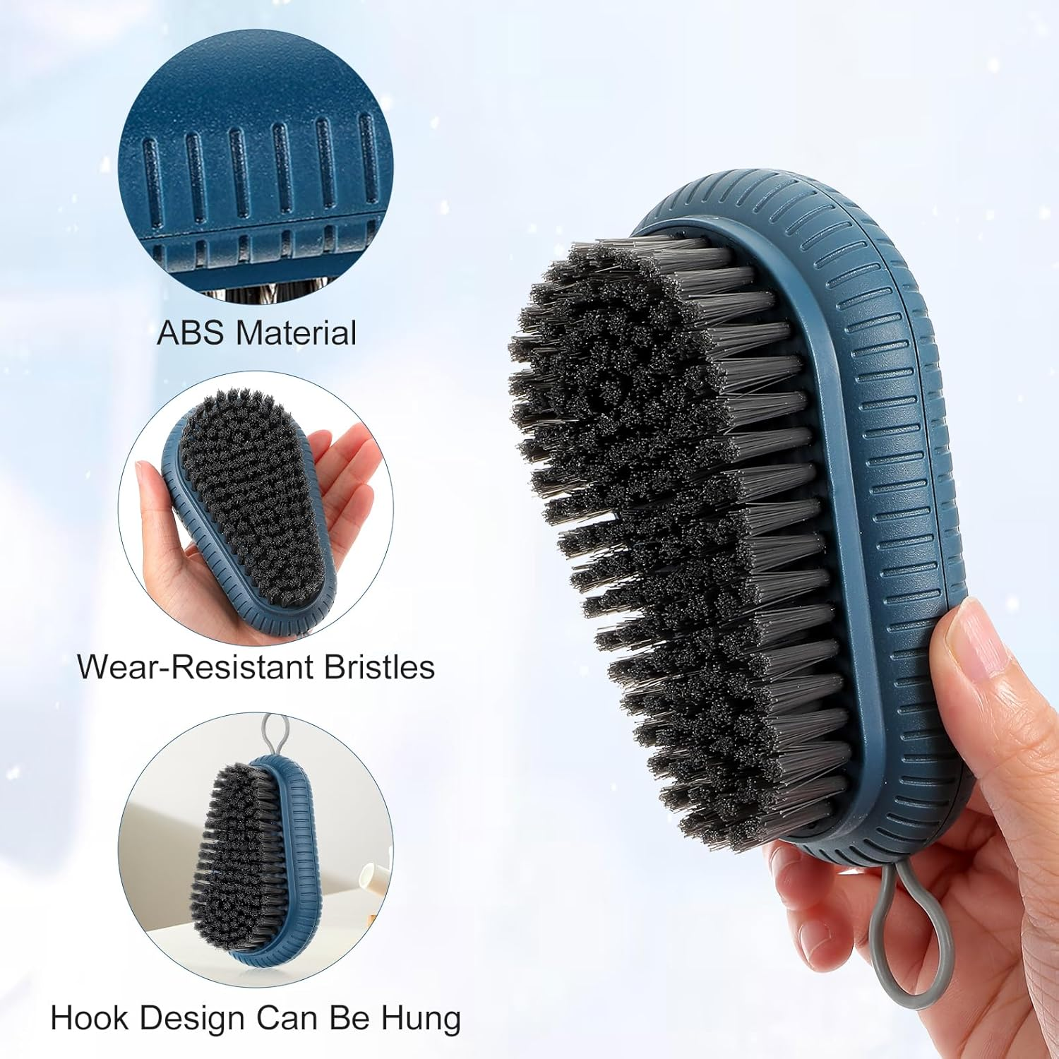 Heclia Heavy Duty Nail Brush with Stiff Bristles Fingernail & Toenail Scrub Brush for Deep Cleaning Hand and Foot Nail Brushes for Men and Women Mechanics Includes Hanging Rope for Easy Storage image number 6