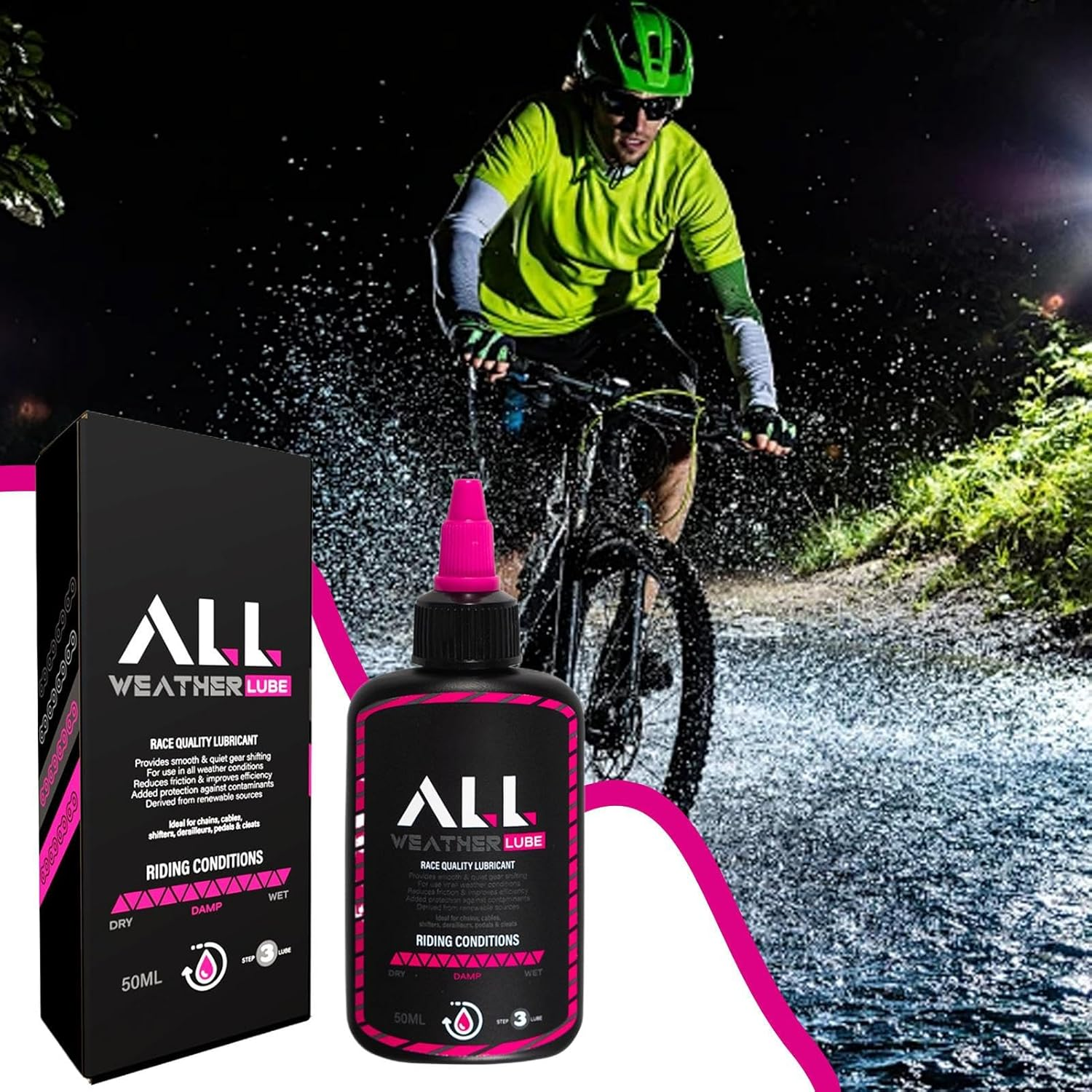 Bike Oil Chain Lubricant | Mountain Bicycles Lubricant | Slick Deep Lubrication for Smooth Ride, 50Ml for Dirtbike, Mountain, Road Bikes & Outdoor image number 4