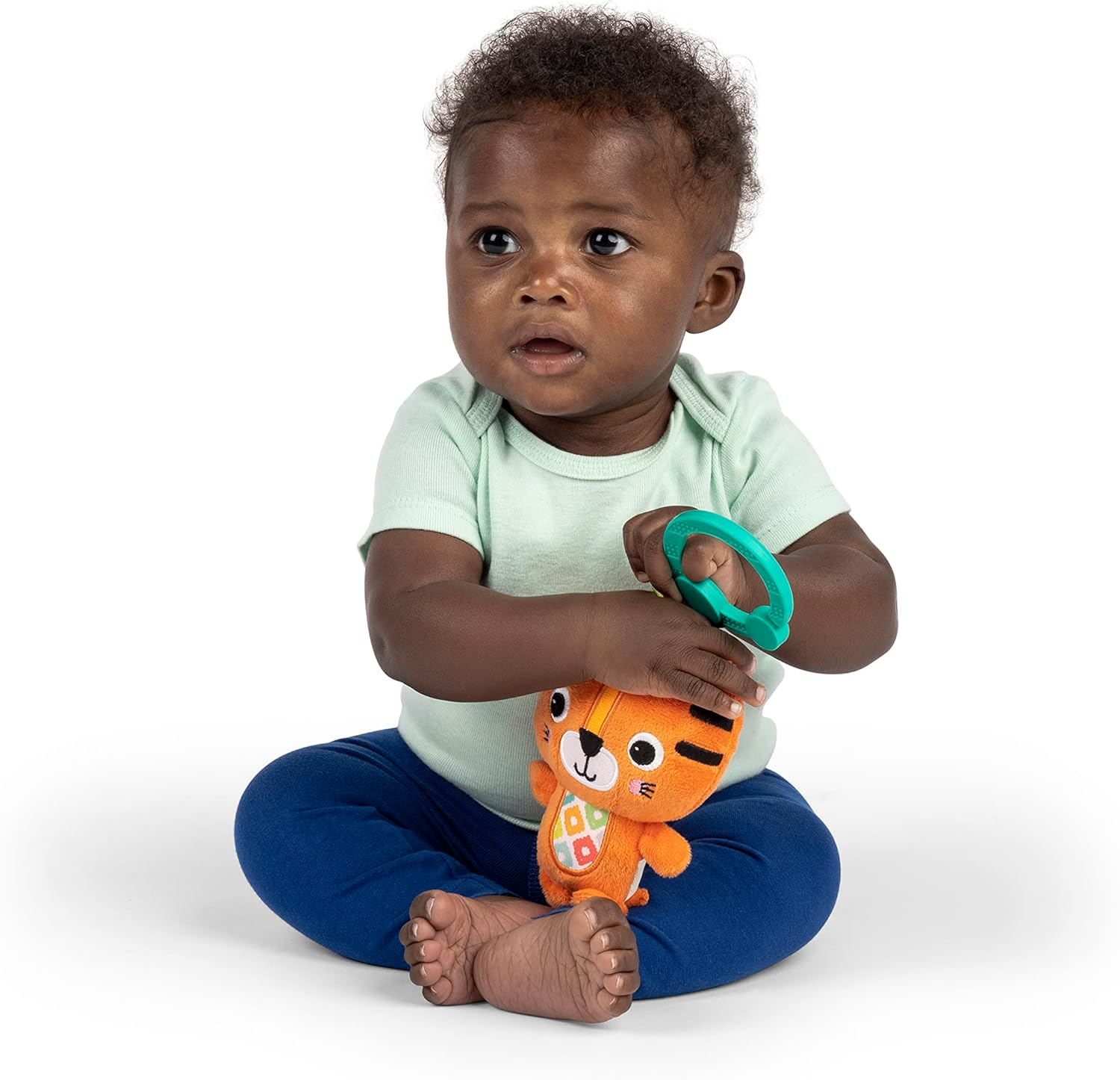 Bright Starts Jingle Joy Reach & Rattle Toy for Stroller - Tiger with Chime Sounds - Unisex, Newborn + image number 4