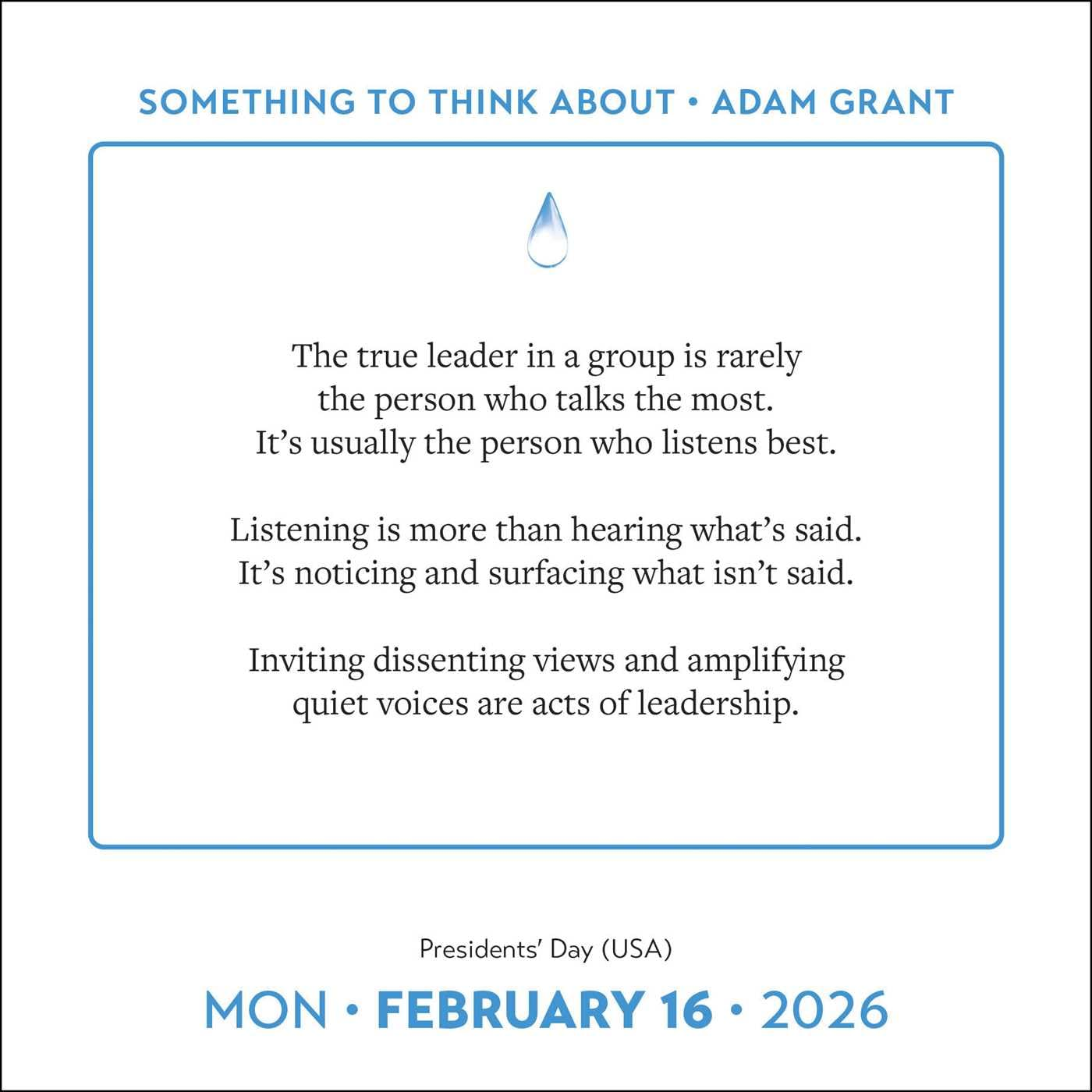 Adam Grant 2026 Day-To-Day Calendar: Something to Think About image number 4
