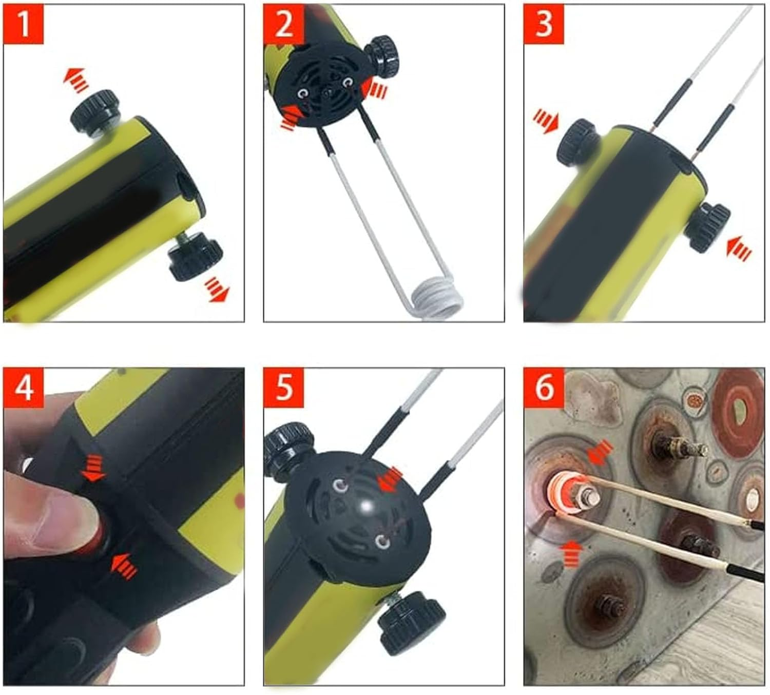 4PCS Induction Heater Coils Kit, 2.5Mm Brass Core Electric Heat Induction Coils, 1200℃ High Temperature for Rusty Nut & Bolt Removal, Gear Bearing Heat Processing, with Storage Box image number 4