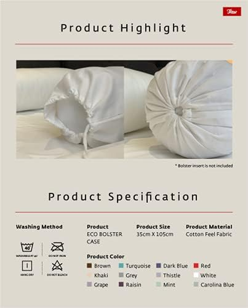 Flew Eco Luxury Bolster Pillow Cover Bolster Pillow Case Soft 35Cm X 105Cm (Blue Night) image number 1