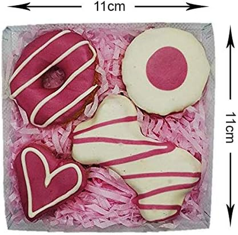 Huds and Toke Dog Treat Gift Box, Mixed Pink Cookies 4 Pieces