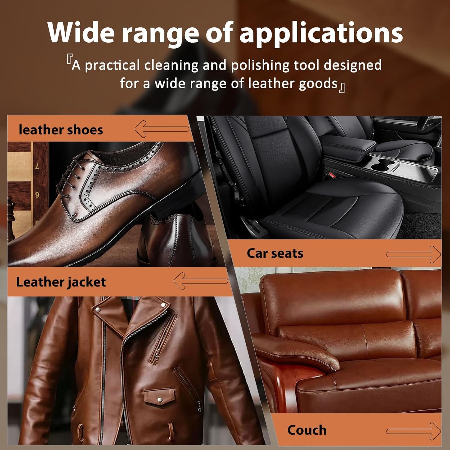 Shoe Polish Kit, 15 Pcs Shoe Polish Caring Horsehair Shoe Polish and Brush Set Portable Leather Shoe Shine Set Leather Boots Cleaning Brush for Sofa Jacket Gloves Handbag image number 1