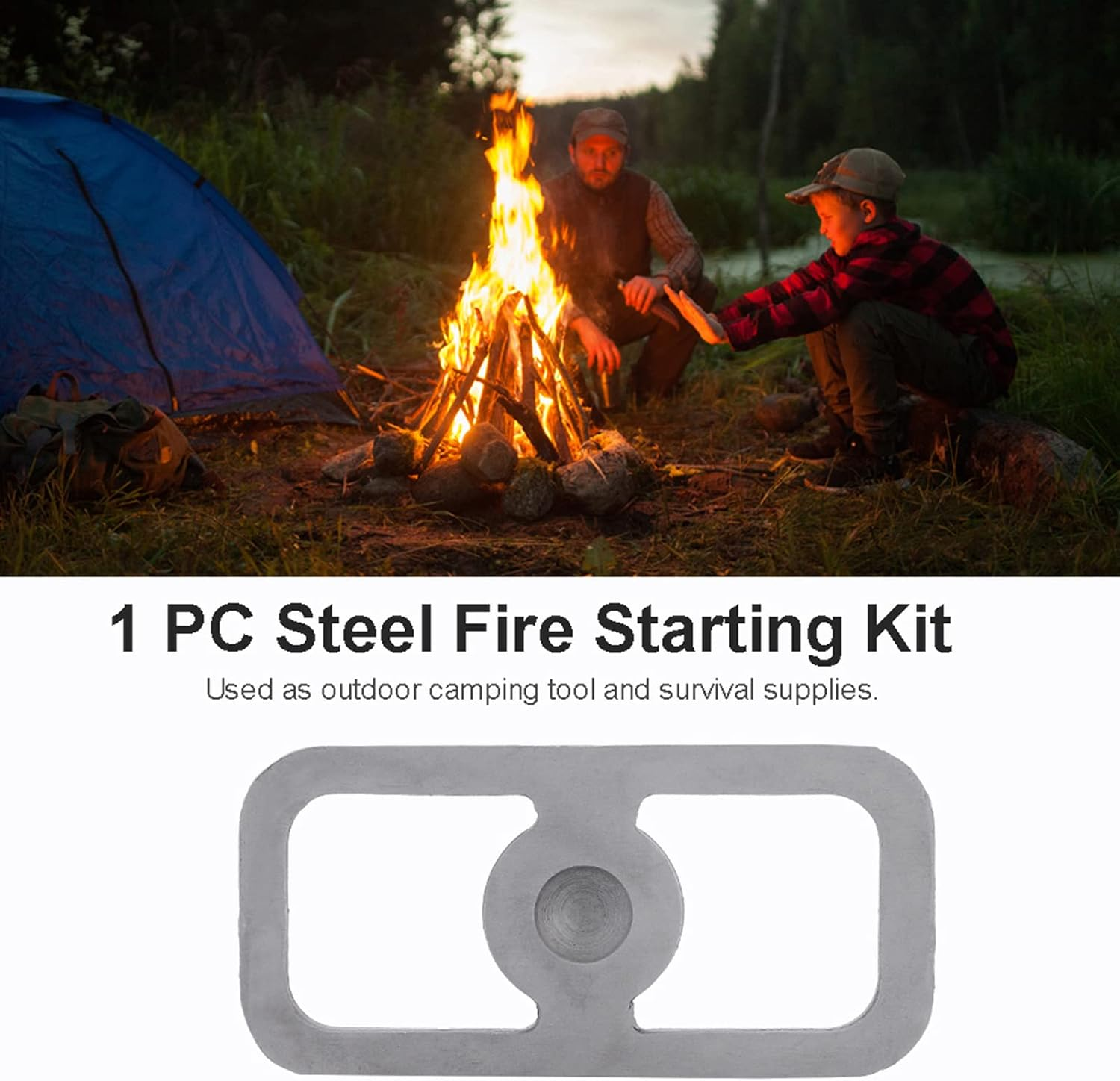 High Carbon Steel Portable Fire Starter Tool for Camping and Outdoor Survival Lightweight Striker for Hunters and Campers image number 6