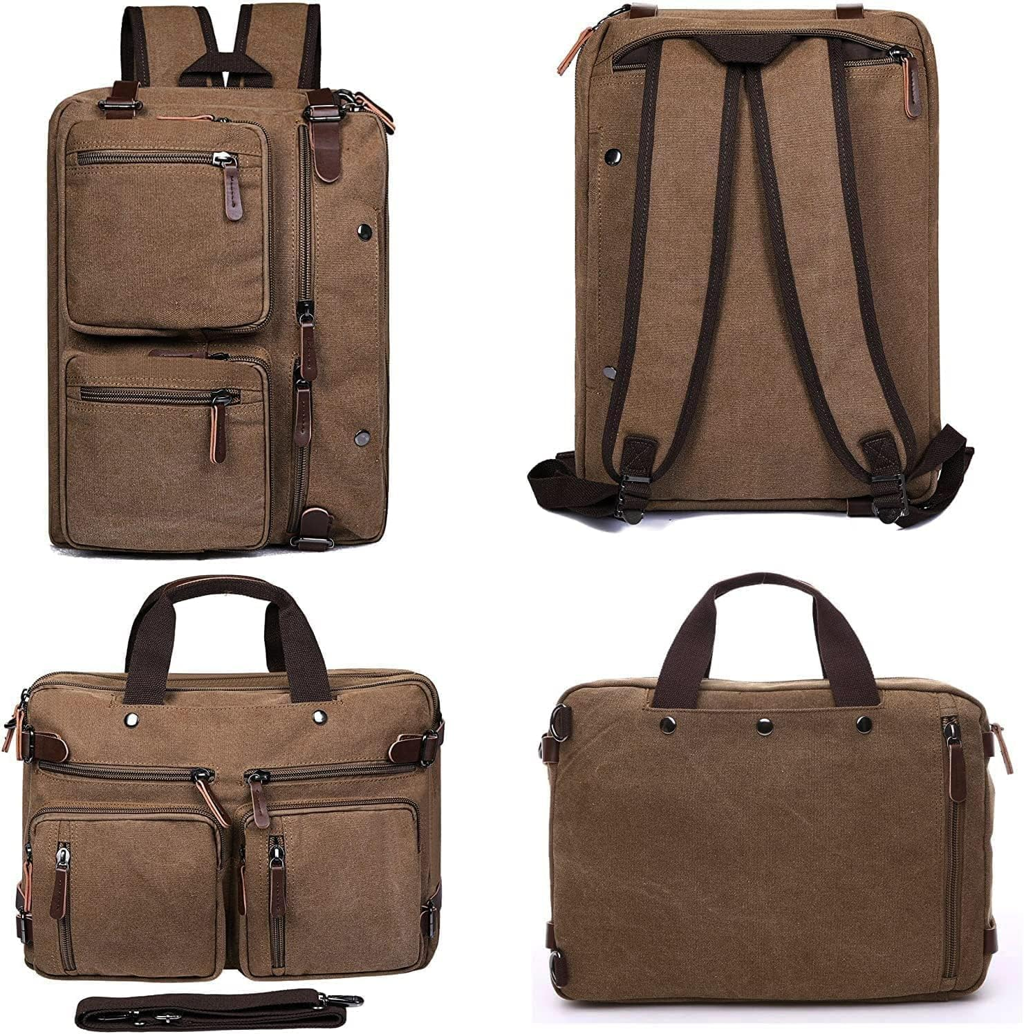 15.6 16 Inch Laptop Backpack, Convertible Crossbody Bag Men Women Multifunctional Messenger Bag Briefcase Laptop Handbag for Business/Travel image number 1