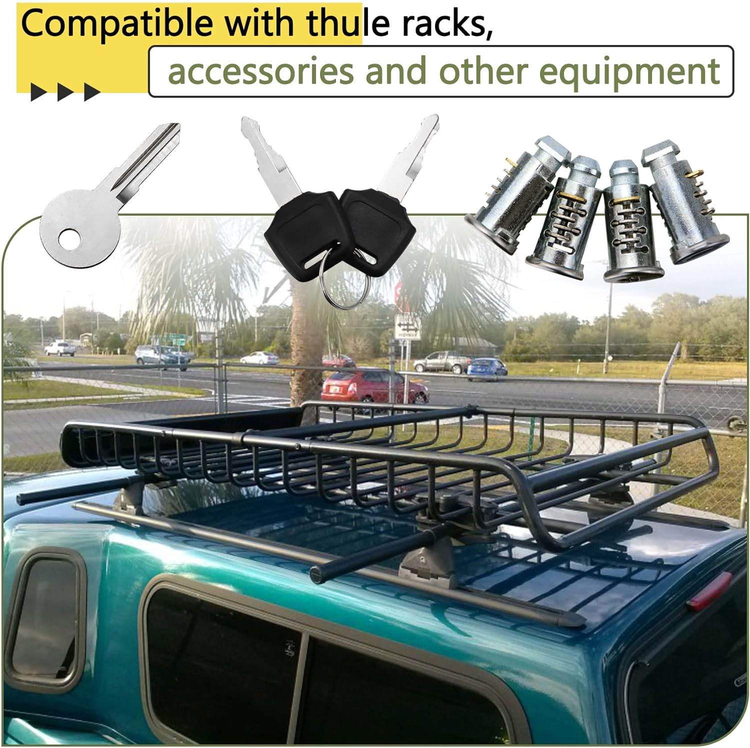 For Thule Lock Cores 4 Pack, for Thule Key Replacement, Key Cylinder for Thule Bike Rack, Roof Racks, Ski Rack, Cross Bars, Towers, Kayak Rack Etc,All Thule Products Replacement, 10-Year Warranty