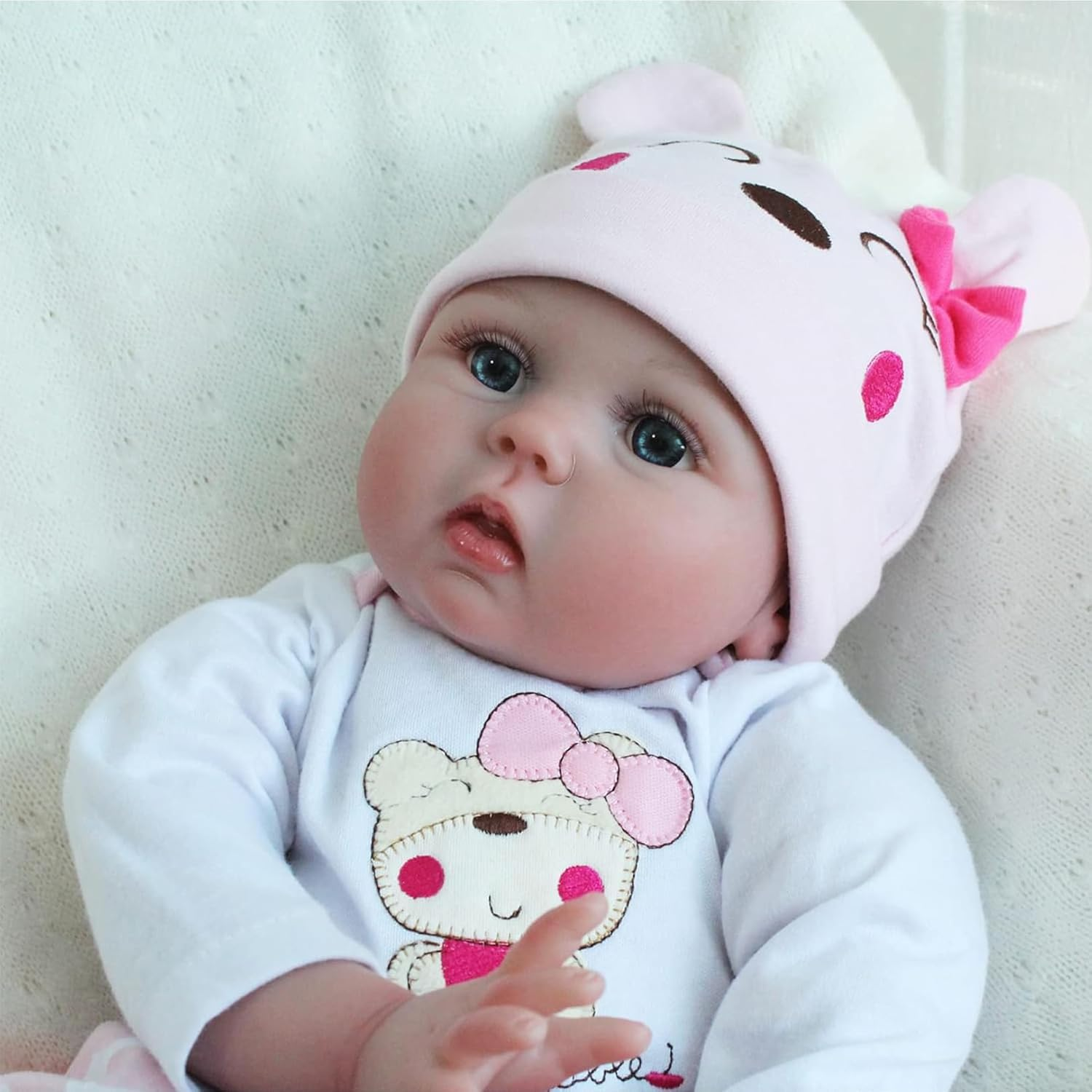 ZIYIUI 22 Inch 55 Cm Reborn Dolls Baby Girls Lifelike Soft Silicone Vinyl Reborn Babies That Look Real Newborn Reborn Doll Toddler Girl Toy Birthday Xmas Gift image number 6
