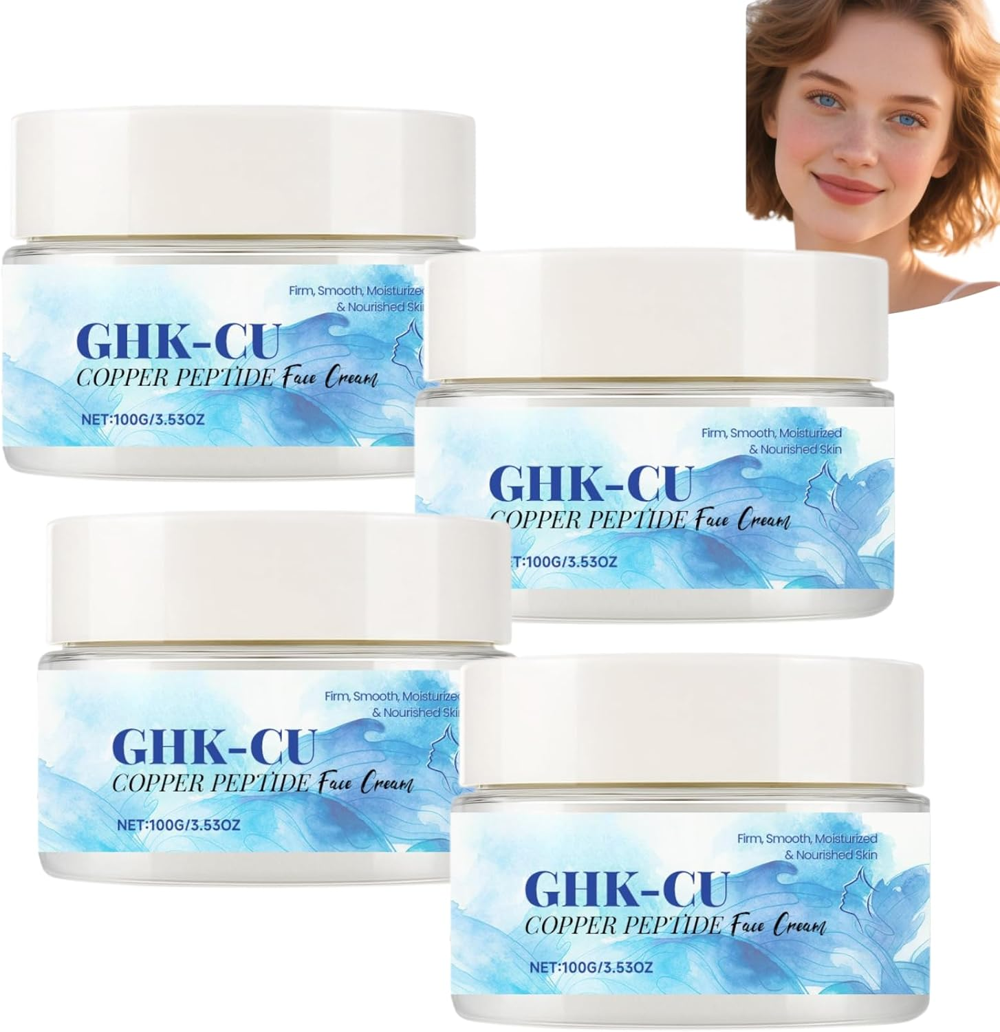 GHK-CU Copper Peptide Face Cream, Firming Moisturizing Anti-Aging Cream for Smooth Hydrated Skin, Revitalizing Copper Peptide Moisturizer for Fine Lines, Radiance Boosting Daily Repair Cream (1Pcs)