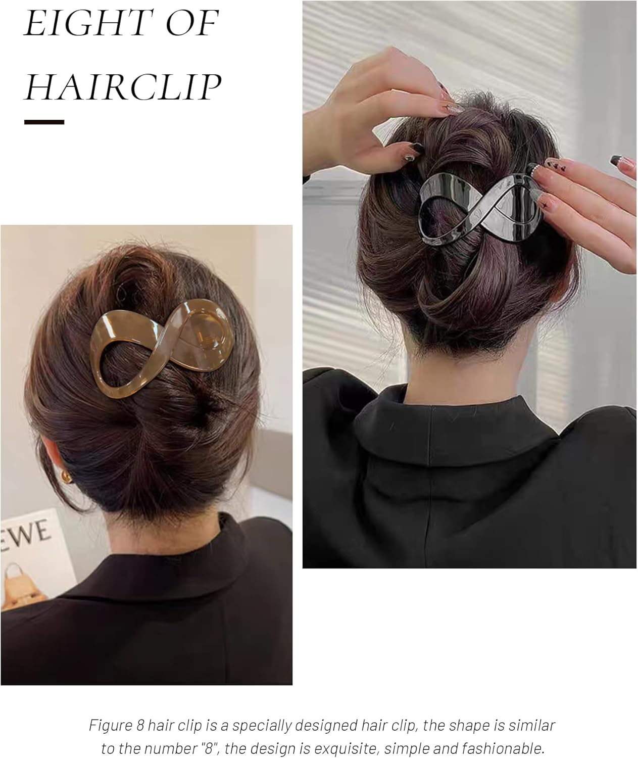 Kavya Hair Clips 6 Pcs Claw Clips for Thick Hair, Non-Slip Hair Claw Clips French Style Hair Claws Hair Accessories for Women (Glossy)