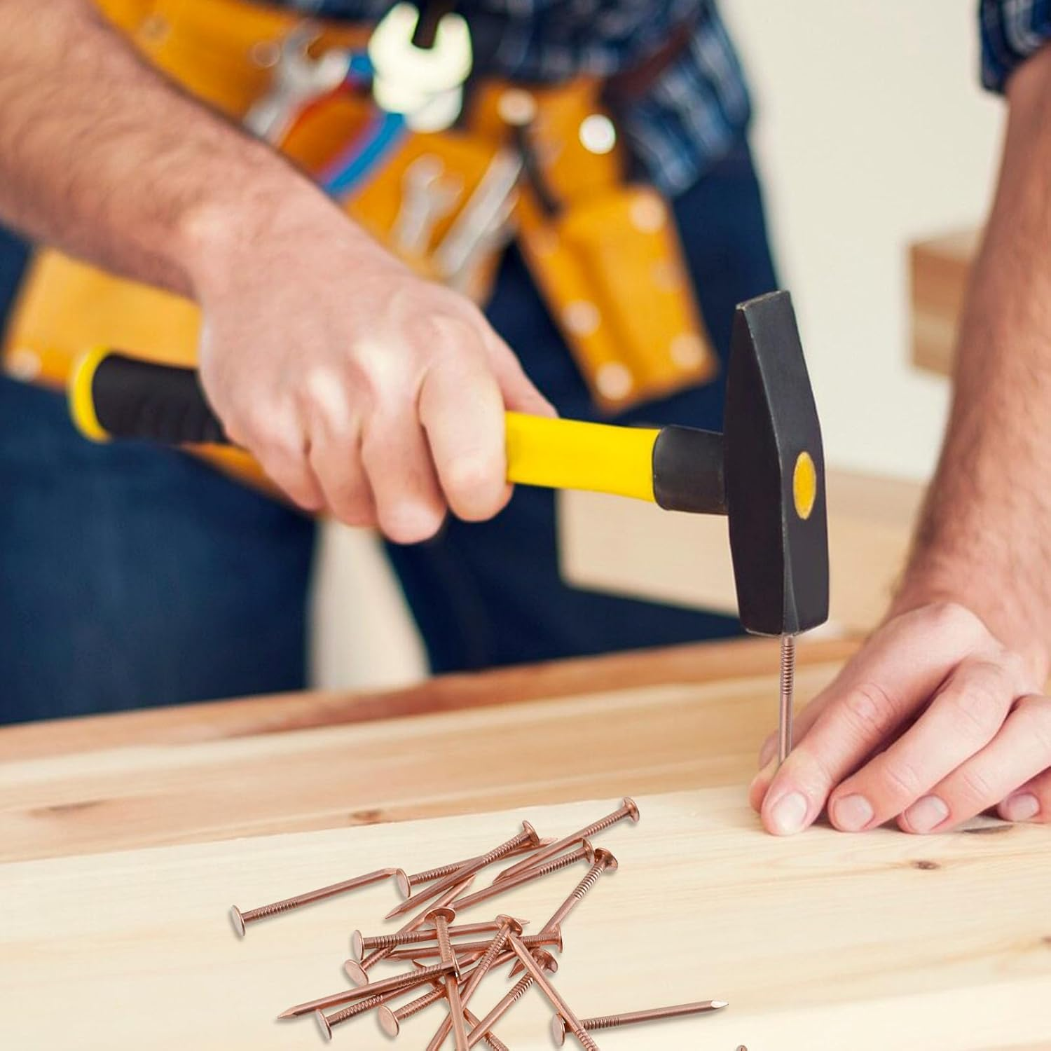 MY MIRONEY 10 Pack 3.4 Inch Copper Nails Solid Copper Nail Spikes for Slating & Roofing image number 4