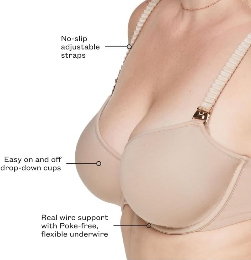 Thirdlove Classic Nursing Bra for Breastfeeding, Drop-Down Cups for Easy Nursing or Pumping, Comfy Maternity Bra for Women image number 6