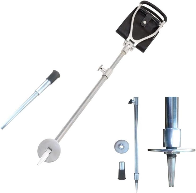 Deluxe Shooting Walking Stick Leather Seat Folding Stool Interchangeable Foot image number 1