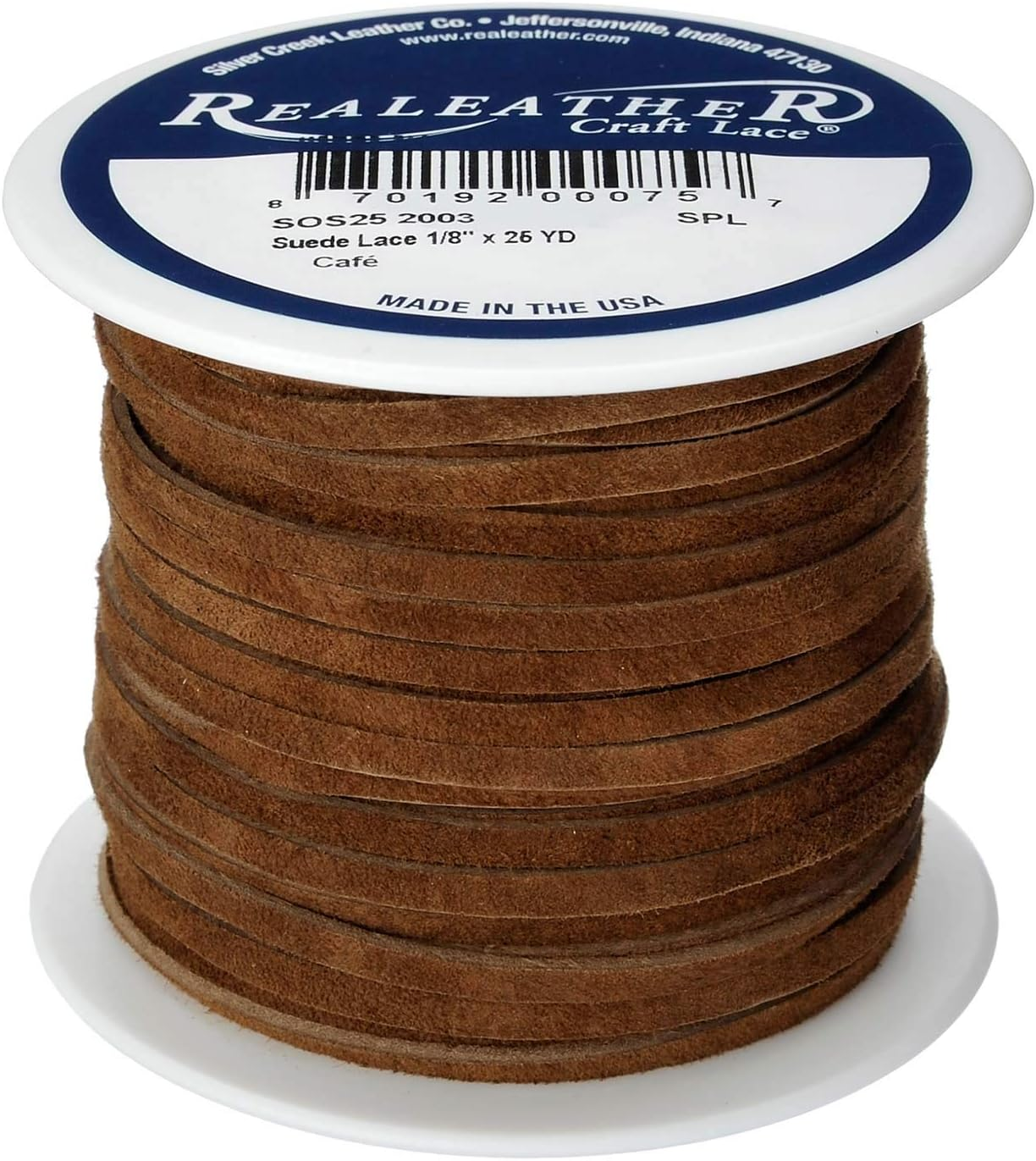 Realeather Crafts Suede Lace, 0.125-Inch Wide and 25-Yard Spool, Red