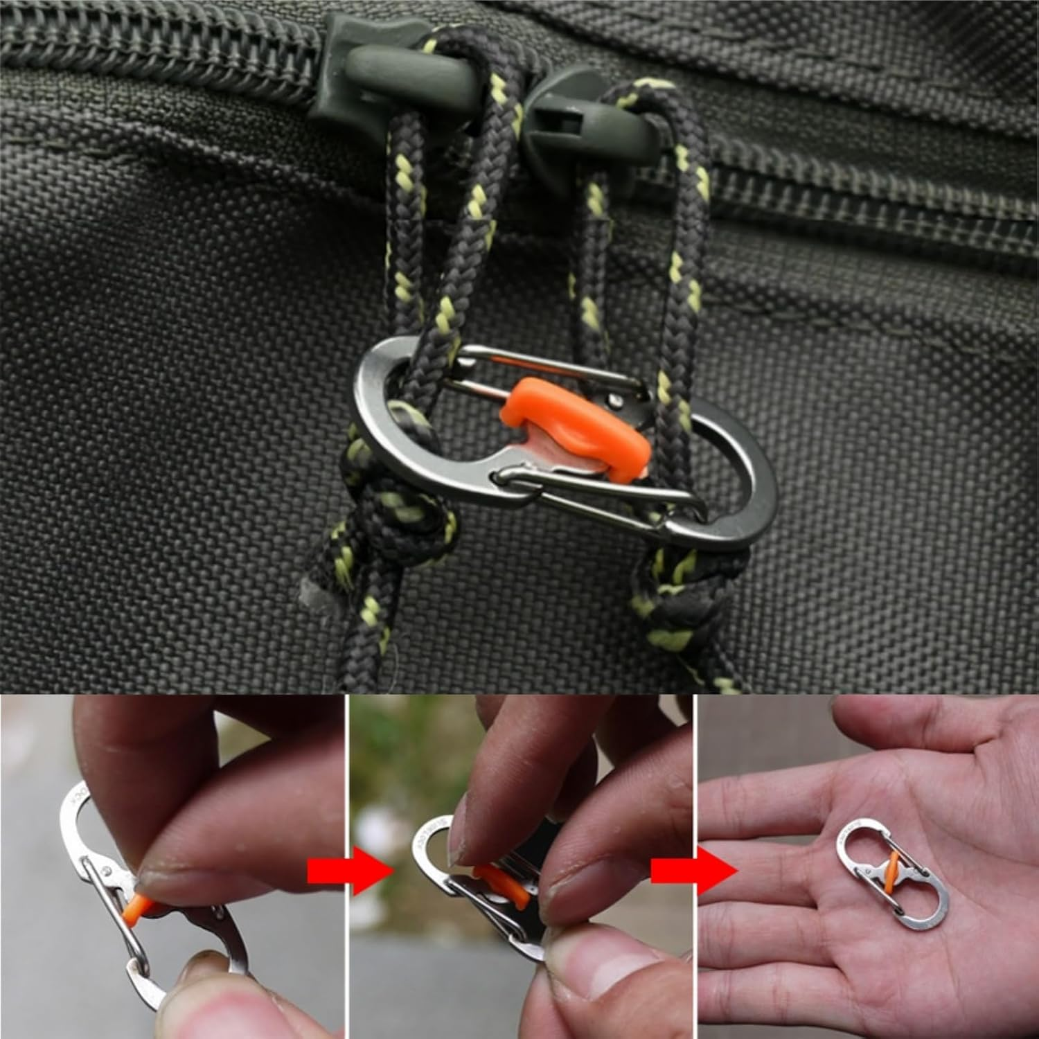 Zipper Clip Theft Deterrent - 6 PCS Built-In Lock Buckle Security Fasteners,Backpack Zipper Lock, Quick Disconnect Clip - Key Holder Add-On,Theft Deterrent Bag Accessories for Travel, School Outdoor image number 5