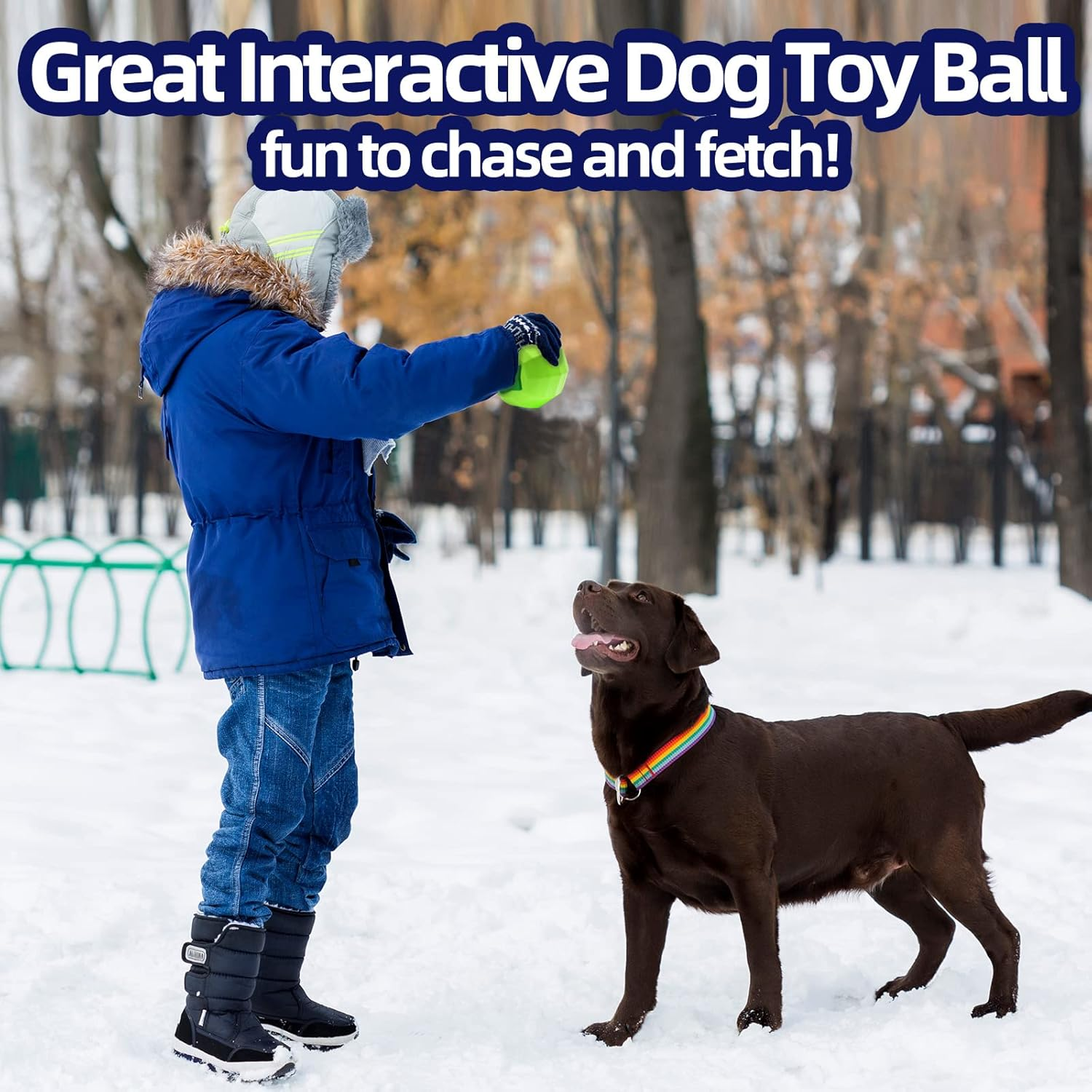 Dog Squeaky Toys for Aggressive Chewers Large Breed Balls Interactive Dog Ball Toy Almost Indestructible Tough Durable for Medium Small Dogs Puppy Chew Toys Teeth Cleaning with Natural Rubber image number 5