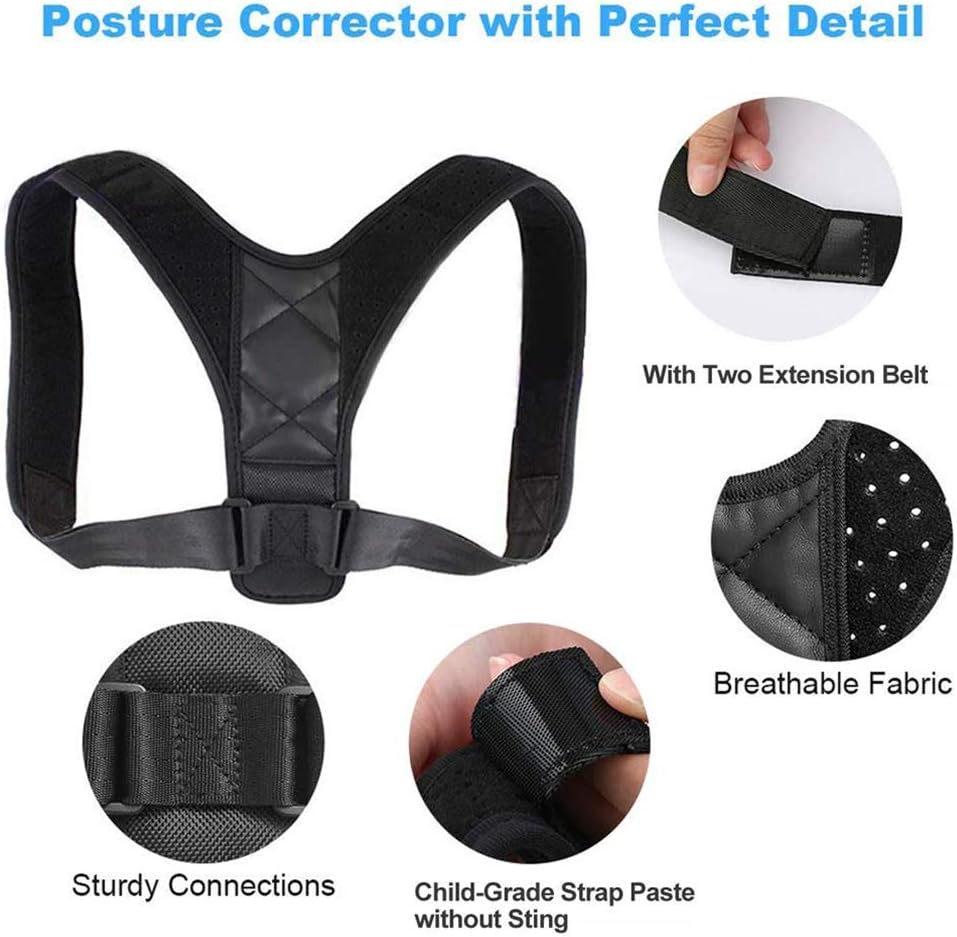 Back Posture Corrector for Men and Women, Adjustable Back Brace Strap, Comfortable Clavicle Support Device Posture Correction Belt, for Improve Humpback, Neck, Shoulder, Upper Back Pain Relief (M)
