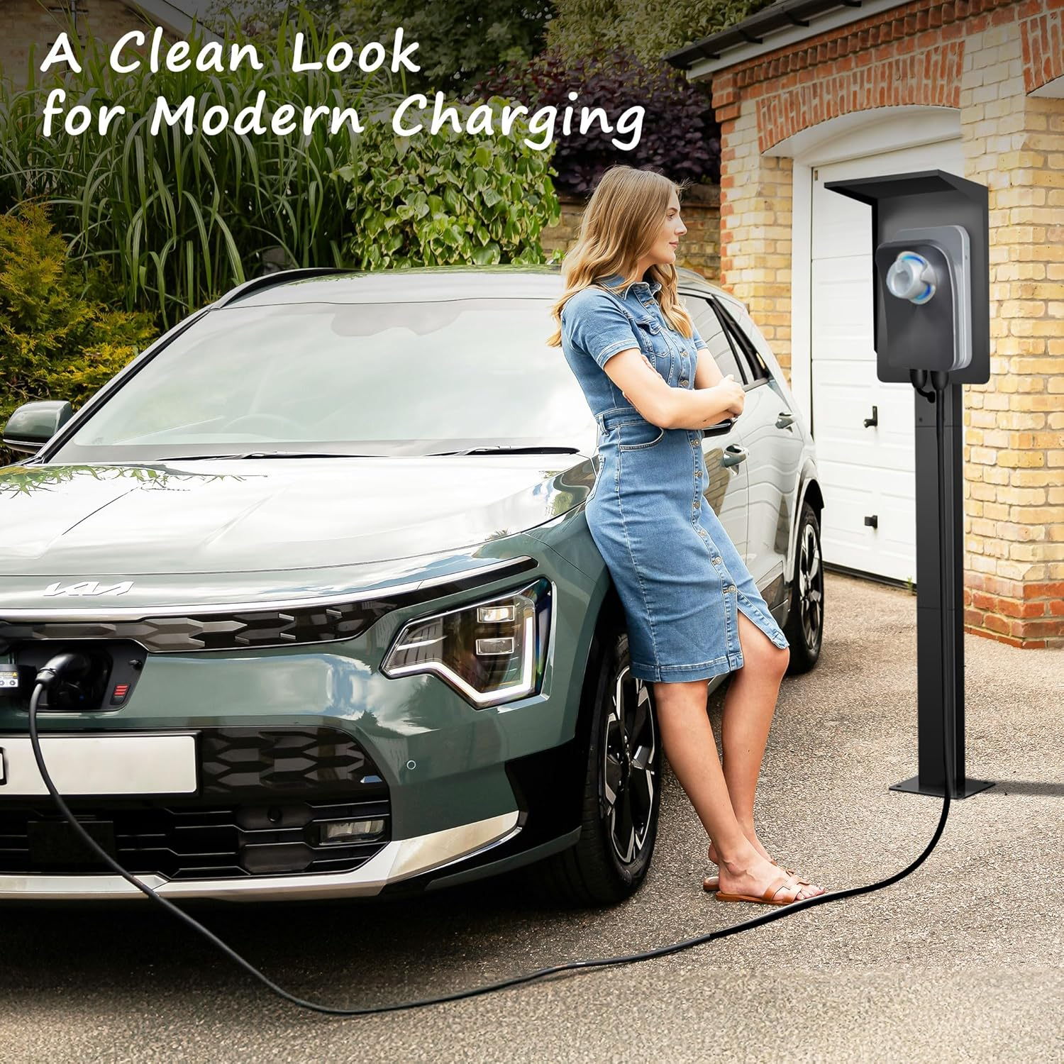 Ufixed Outdoor EV Charger Pedestal with Roof for Tesla Wall Charger & Mobile Connector, EV Charging Stand Post | Heavy Duty, Easy to Install, Durable image number 4