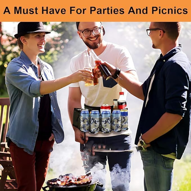 Linyongc 1Pc Portable Beer Holder Belt, 6 Cans, Multicolour Camouflage, Waist Pack, Can Holder image number 5