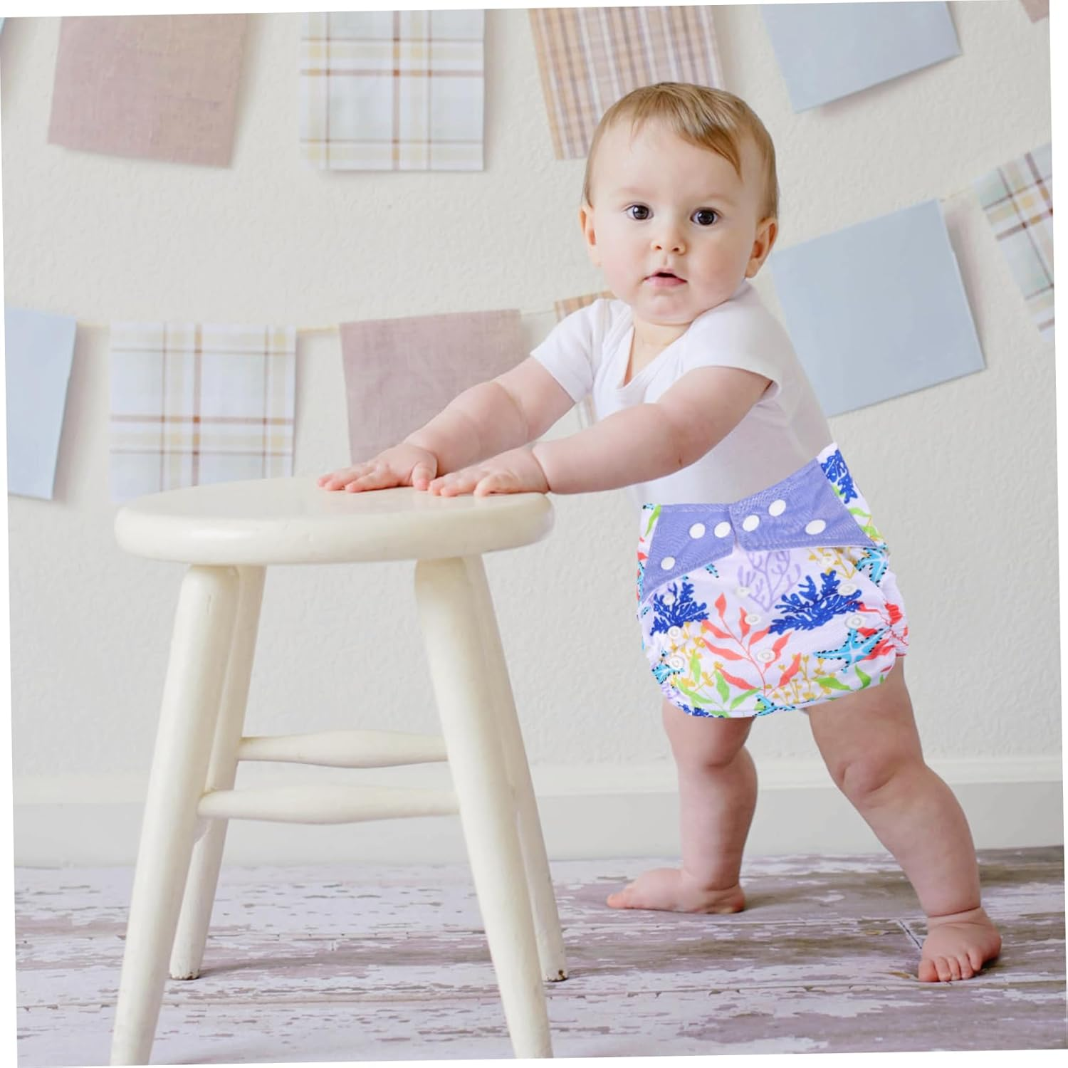 Ibasenice 3Pcs Mum Mum Digital Printed Cloth Diapers Washable Pocket Diaper Comfortable Stylish for Boys Girls image number 5